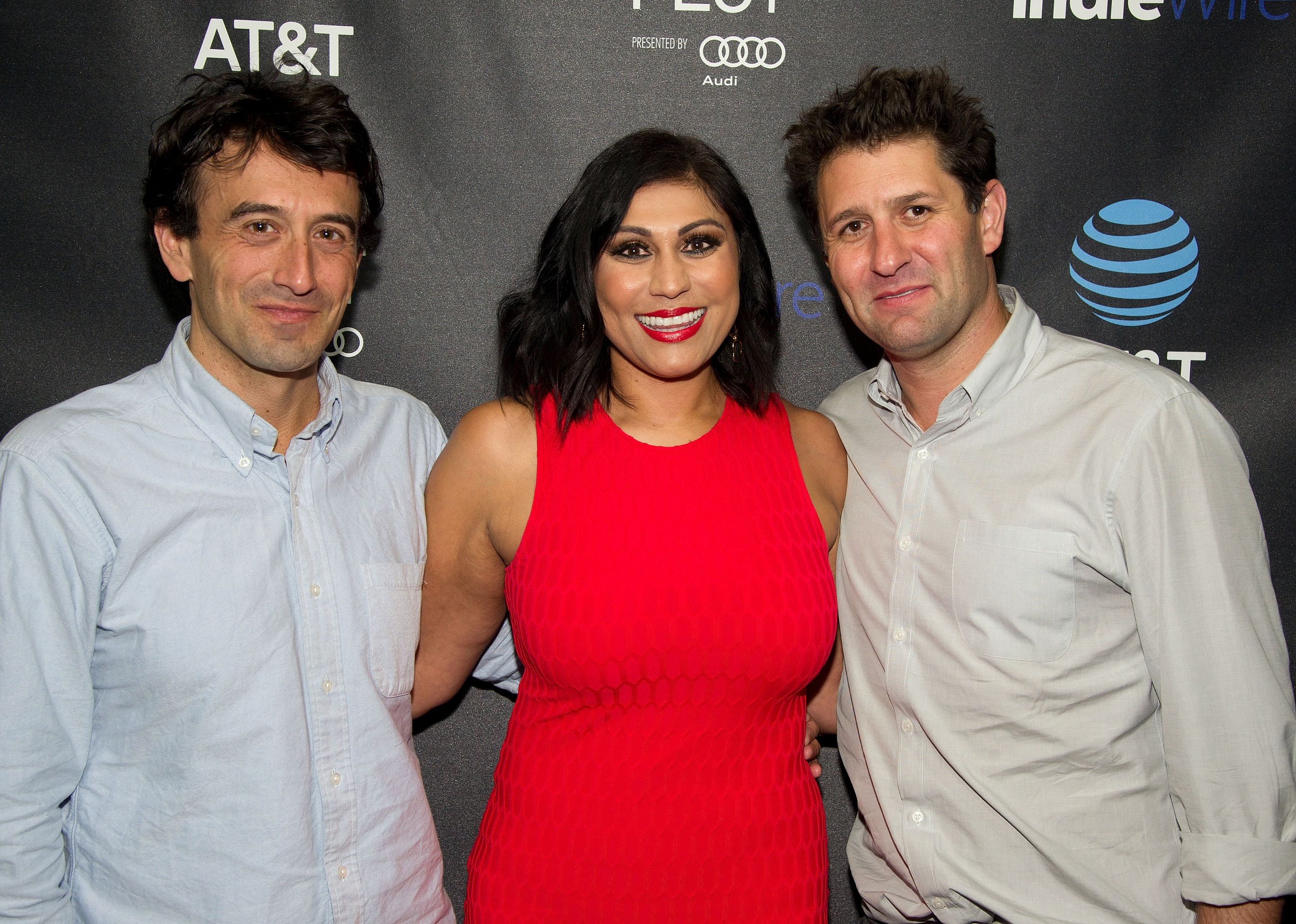A24's Daniel Katz, Hanny Patel, and David Fenkel at an AT&T and DIRECTV event