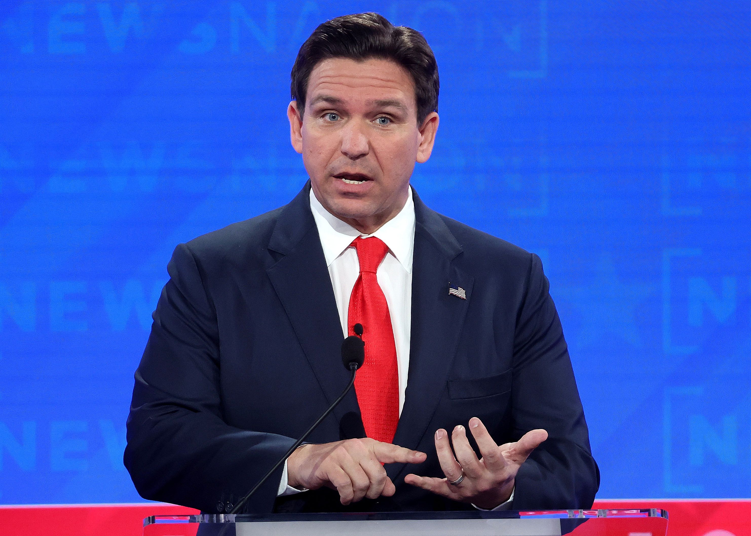 Ron DeSantis participates in the NewsNation Republican Presidential Primary Debate.