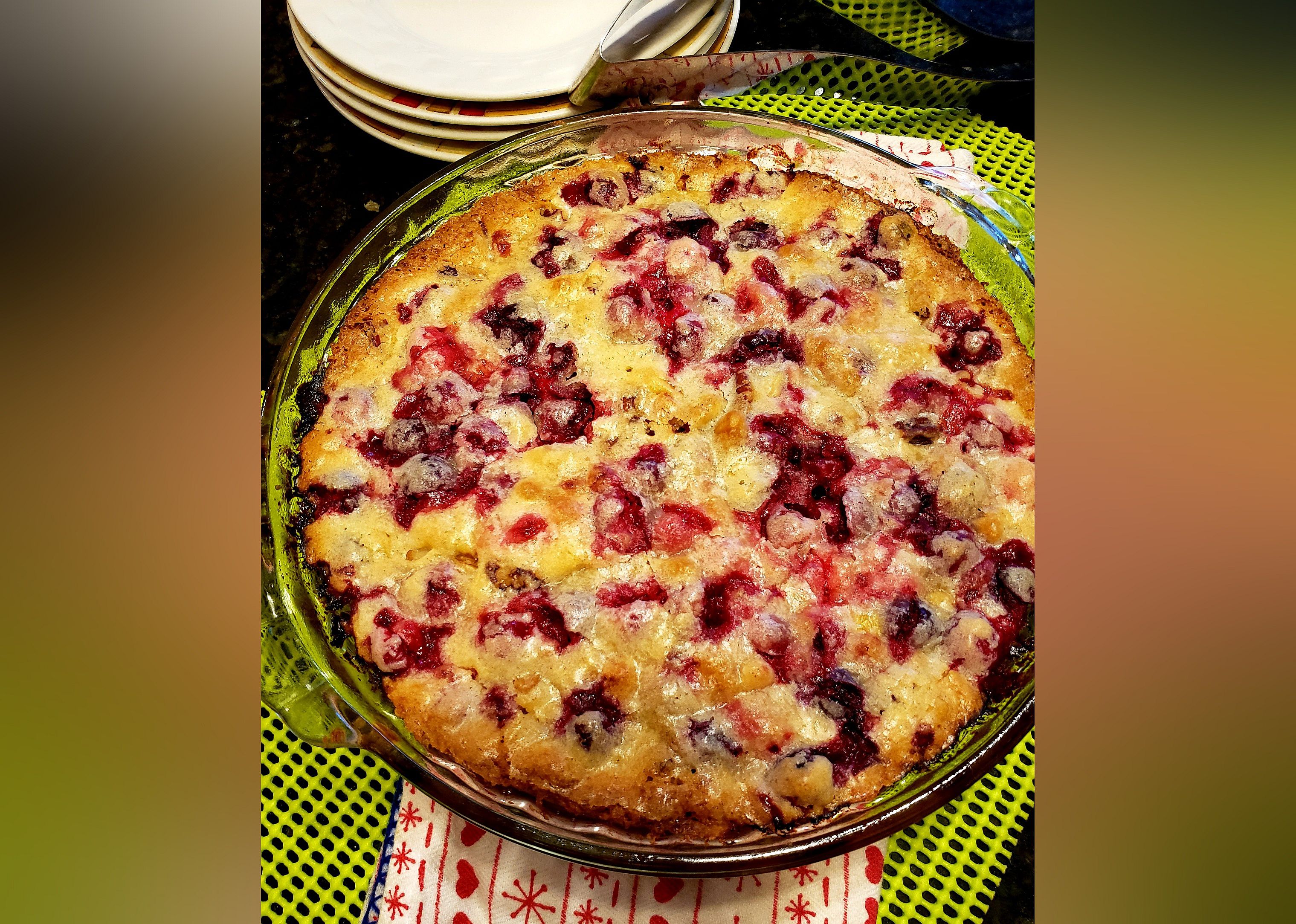 Crustless Cranberry Pie