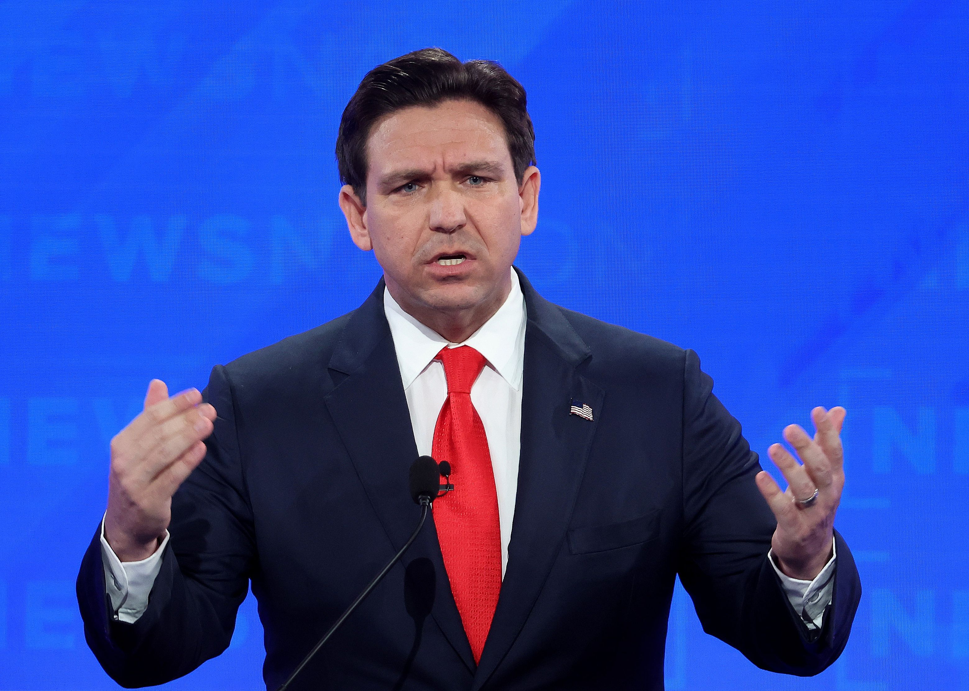 Ron DeSantis participates in the NewsNation Republican Presidential Primary Debate.