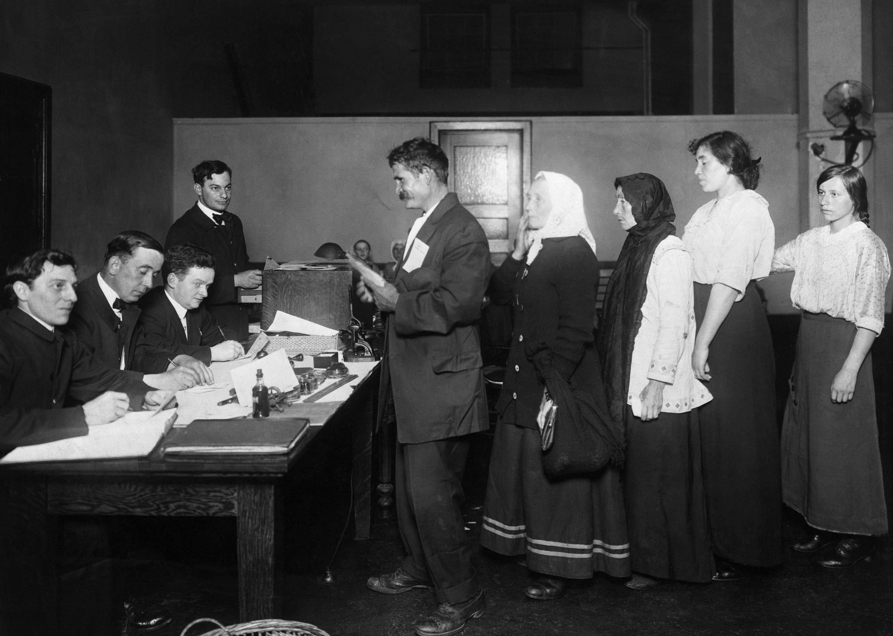 Immigrants arrived at Ellis Island