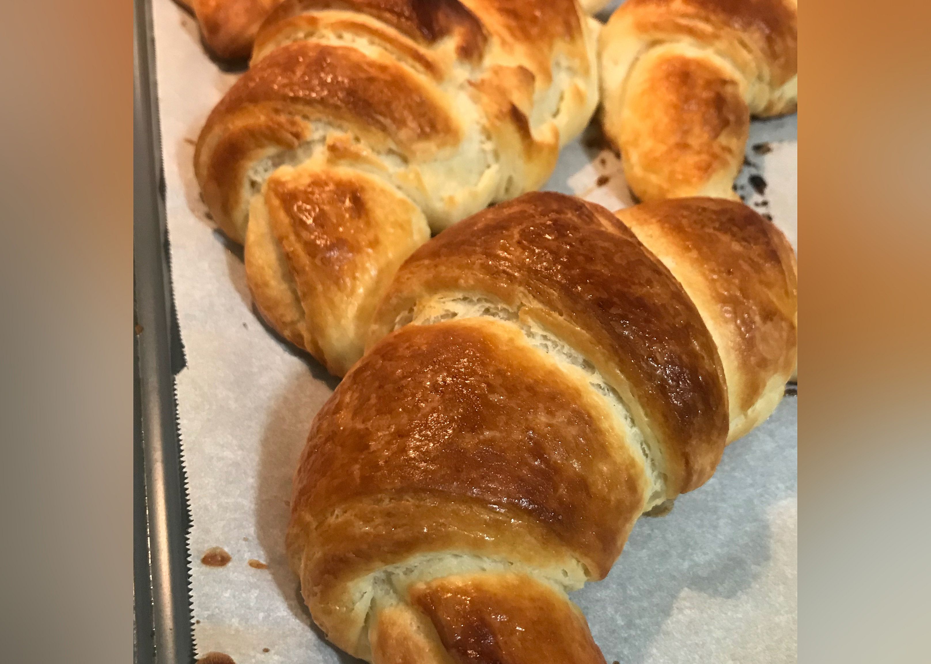 Traditional Layered French Croissants