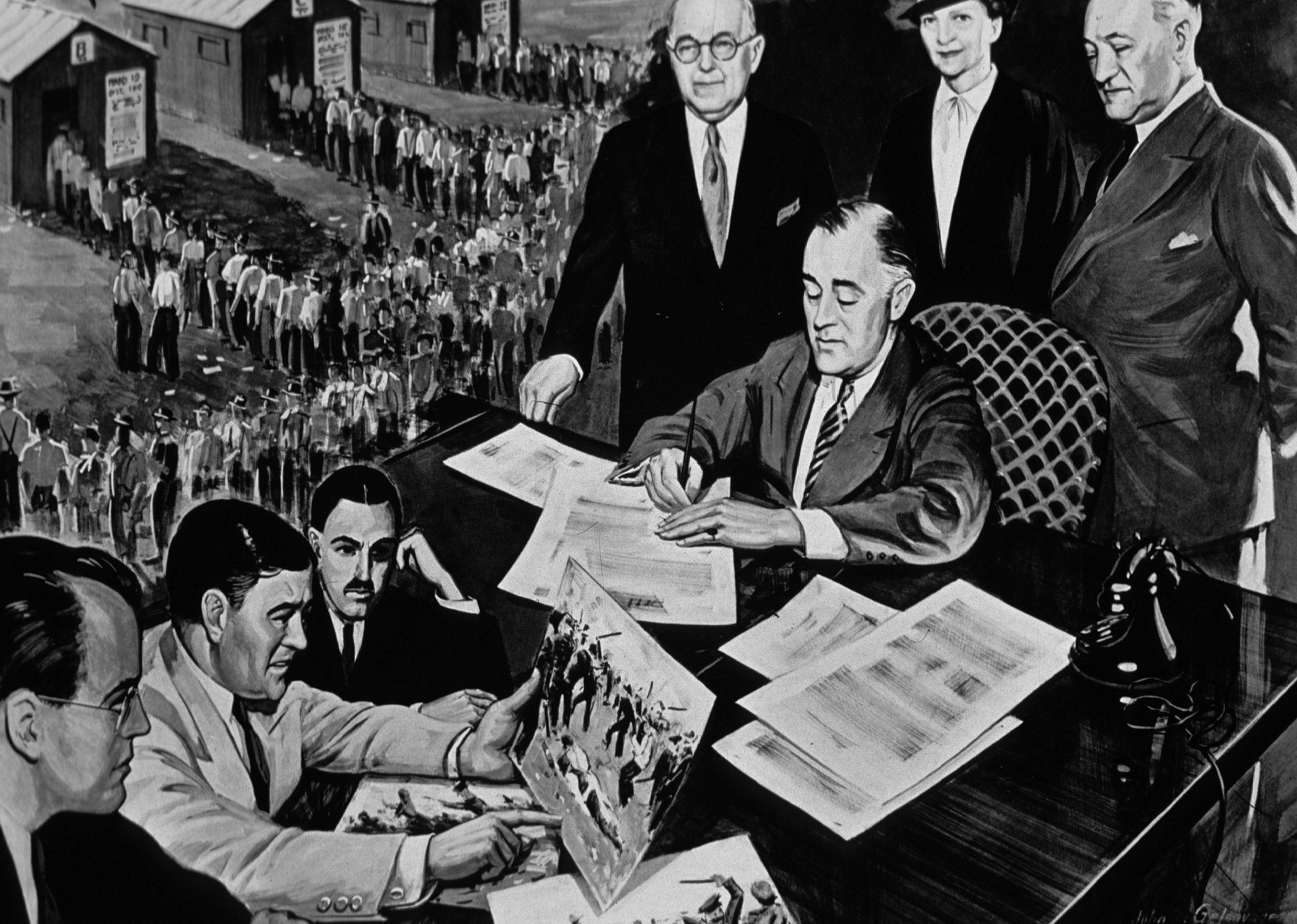 1935: President Roosevelt signs the National Labor Relations Act