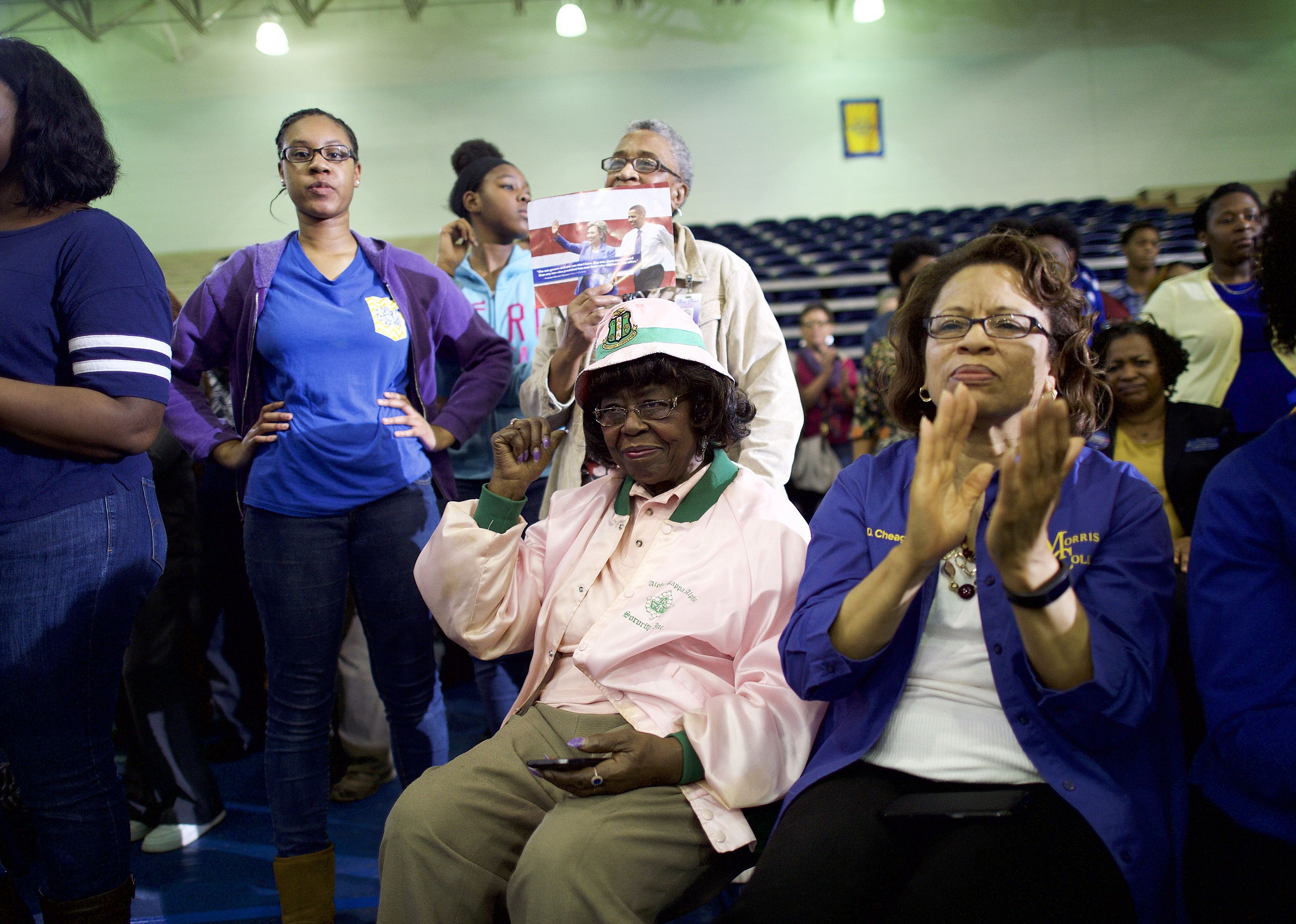 A group of Morris College faculty, students and parents attending a meeting.