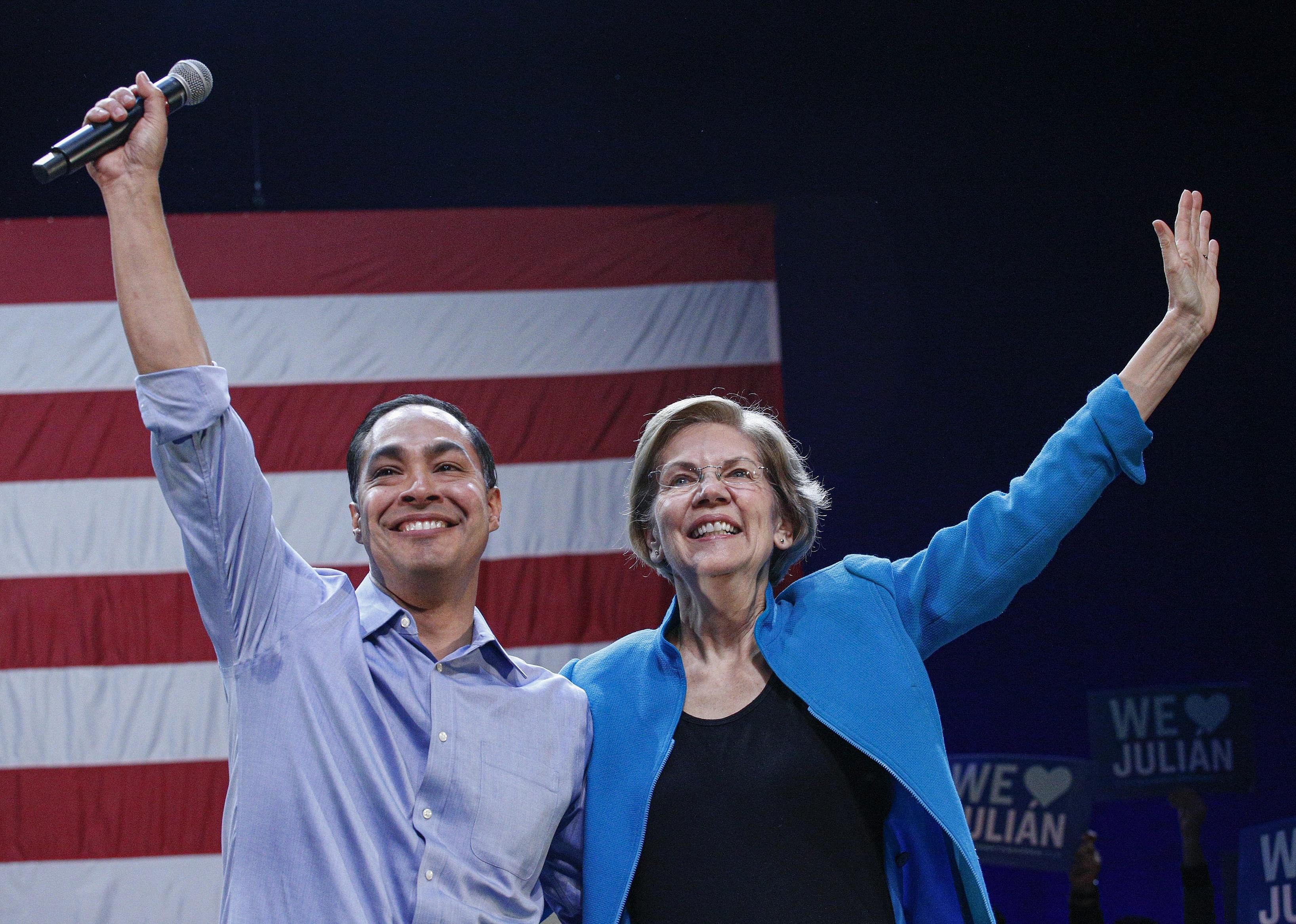 Julian Castro endorses Warren, joins her at Brooklyn rally