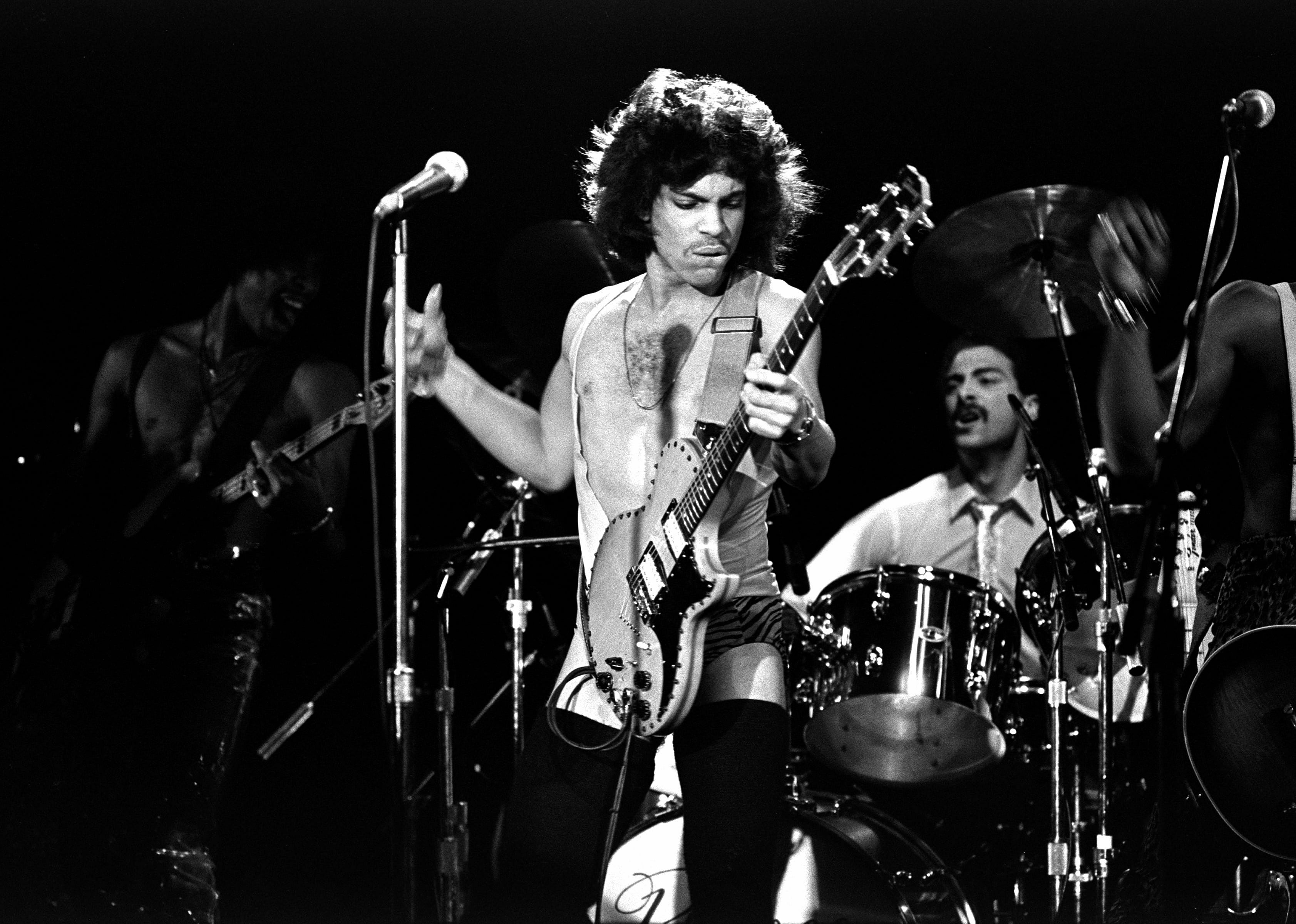 Prince performs live onstage at the Ritz Carlton in New York.