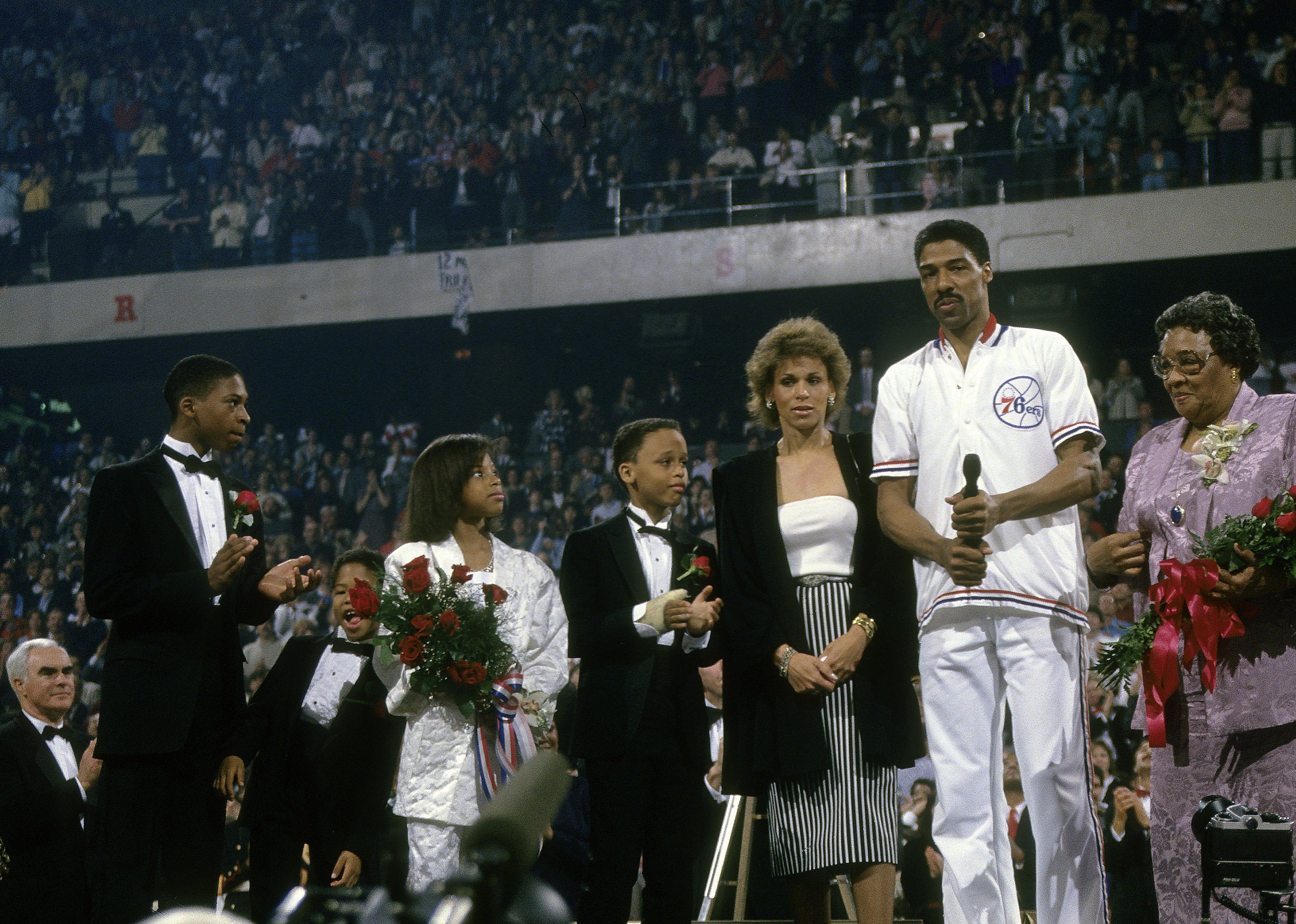 Julius Eving at his retirement ceremony