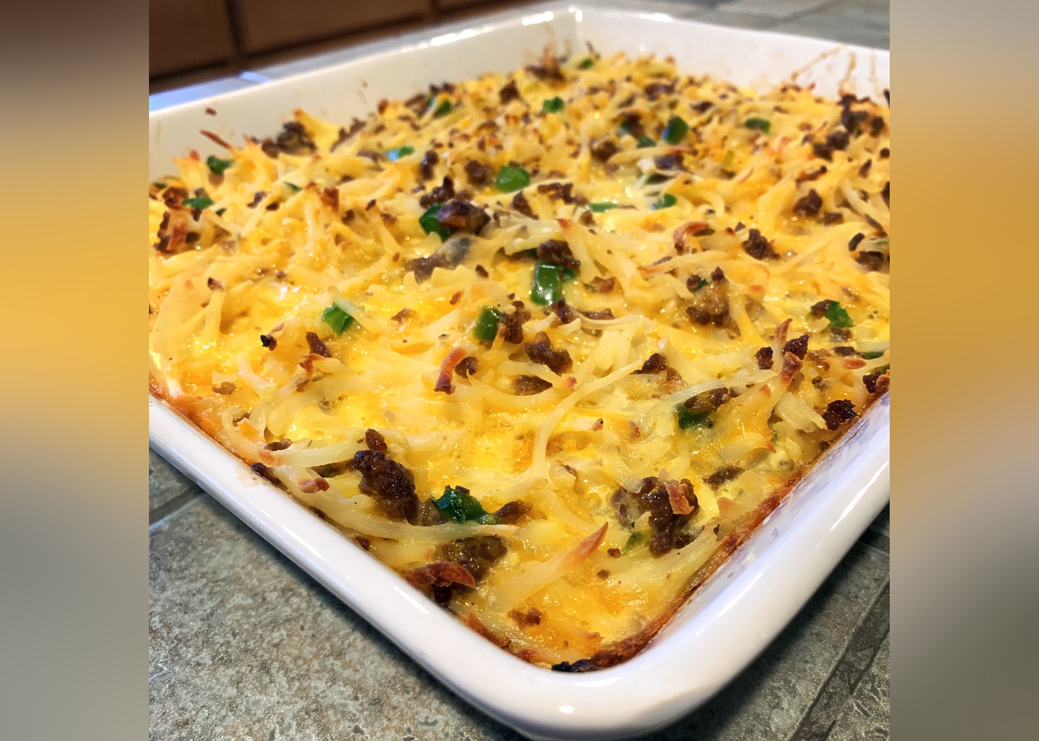 Sausage Hash Brown Breakfast Casserole