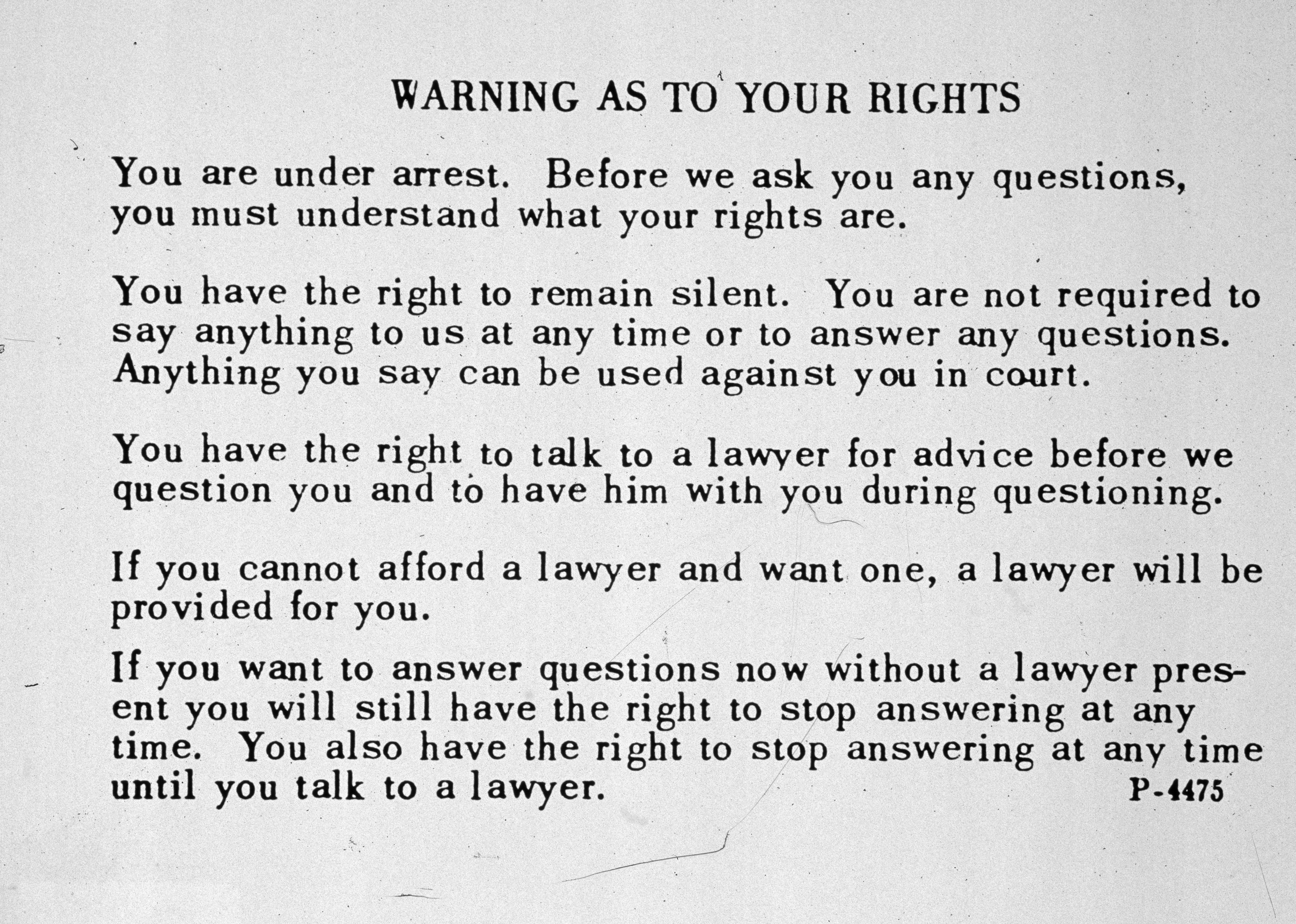 1966: Miranda v. Arizona