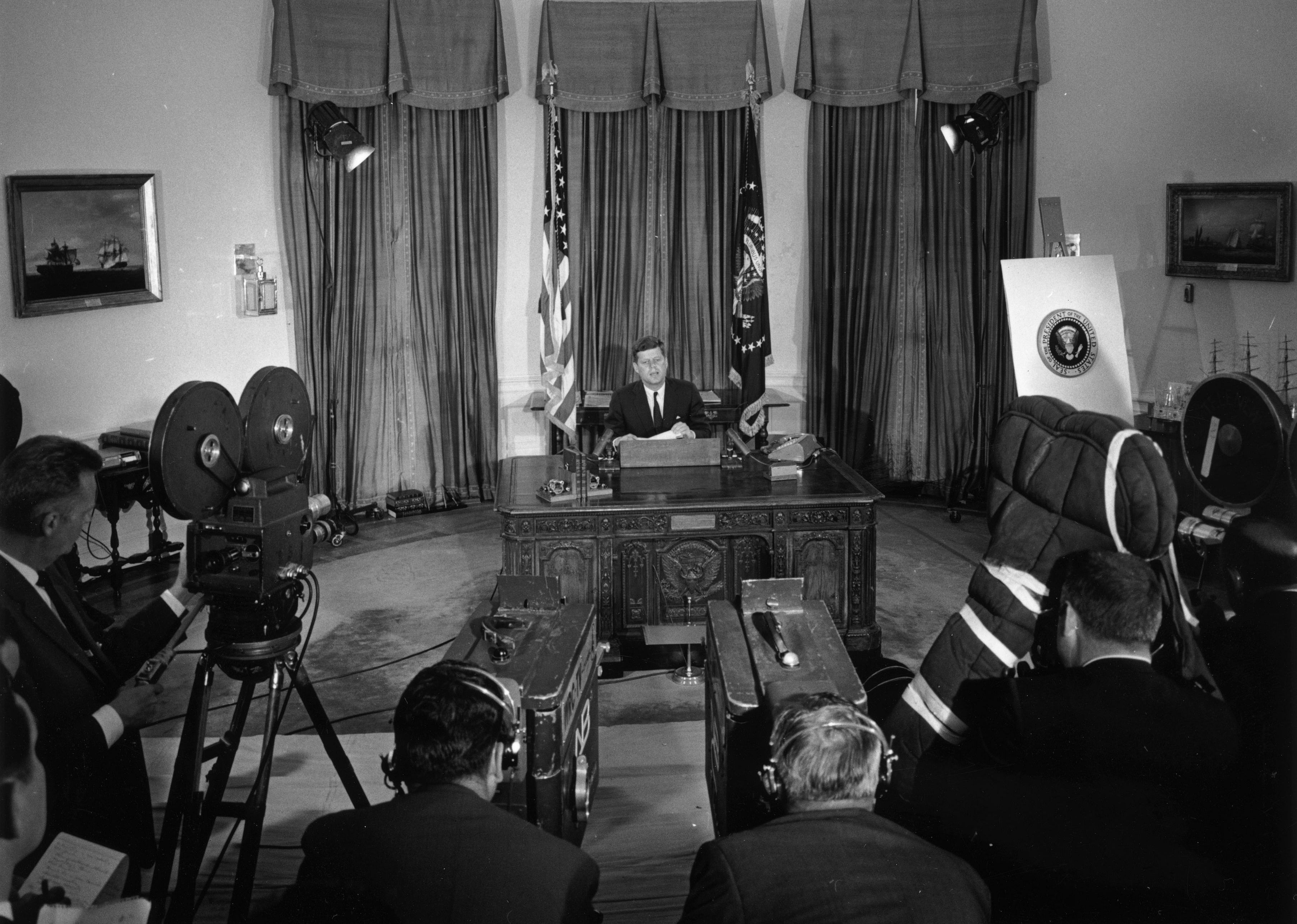 1961: Kennedy televises press conferences