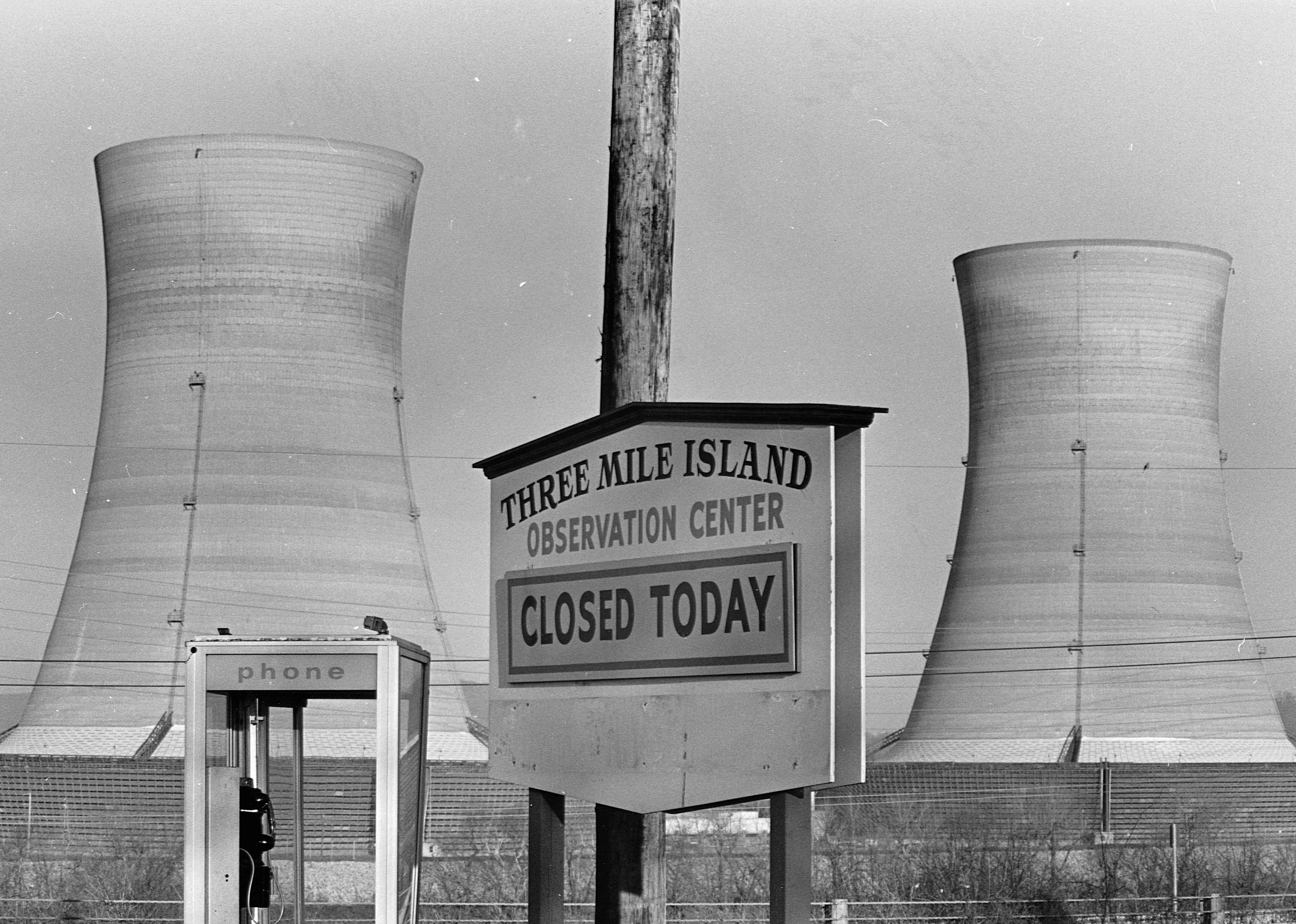 Sign at Three Mile Island Nuclear Plant.