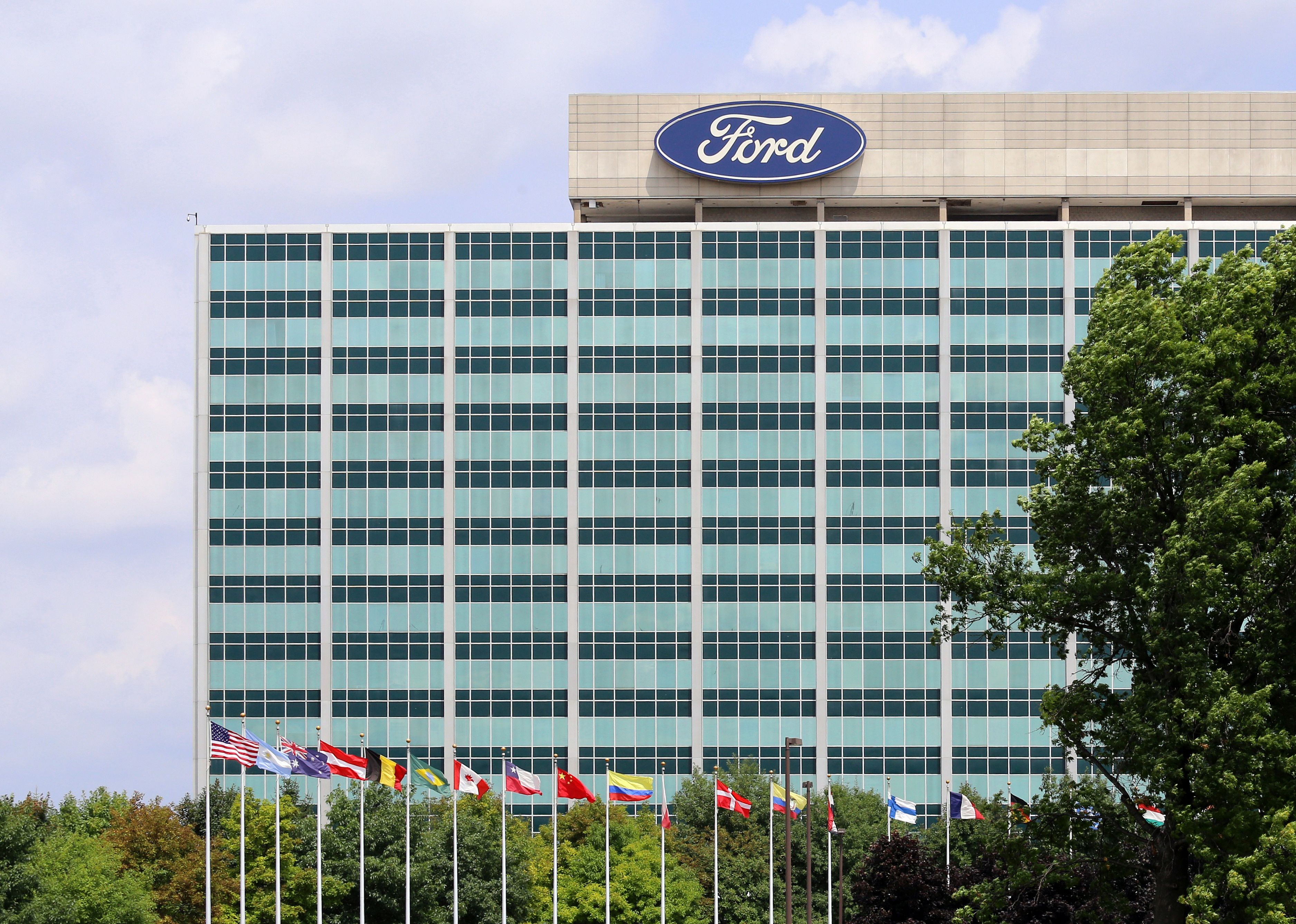 The Ford Motor Company World Headquarters building located in Dearborn.