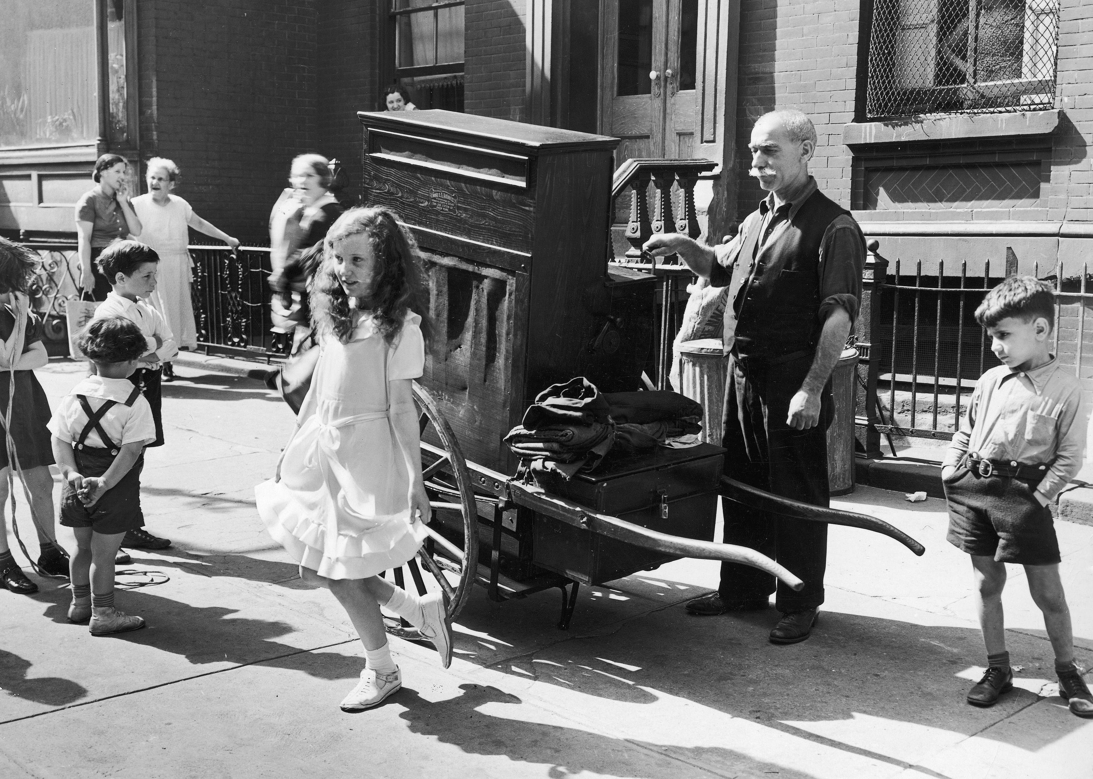 Organ grinders plied the streets