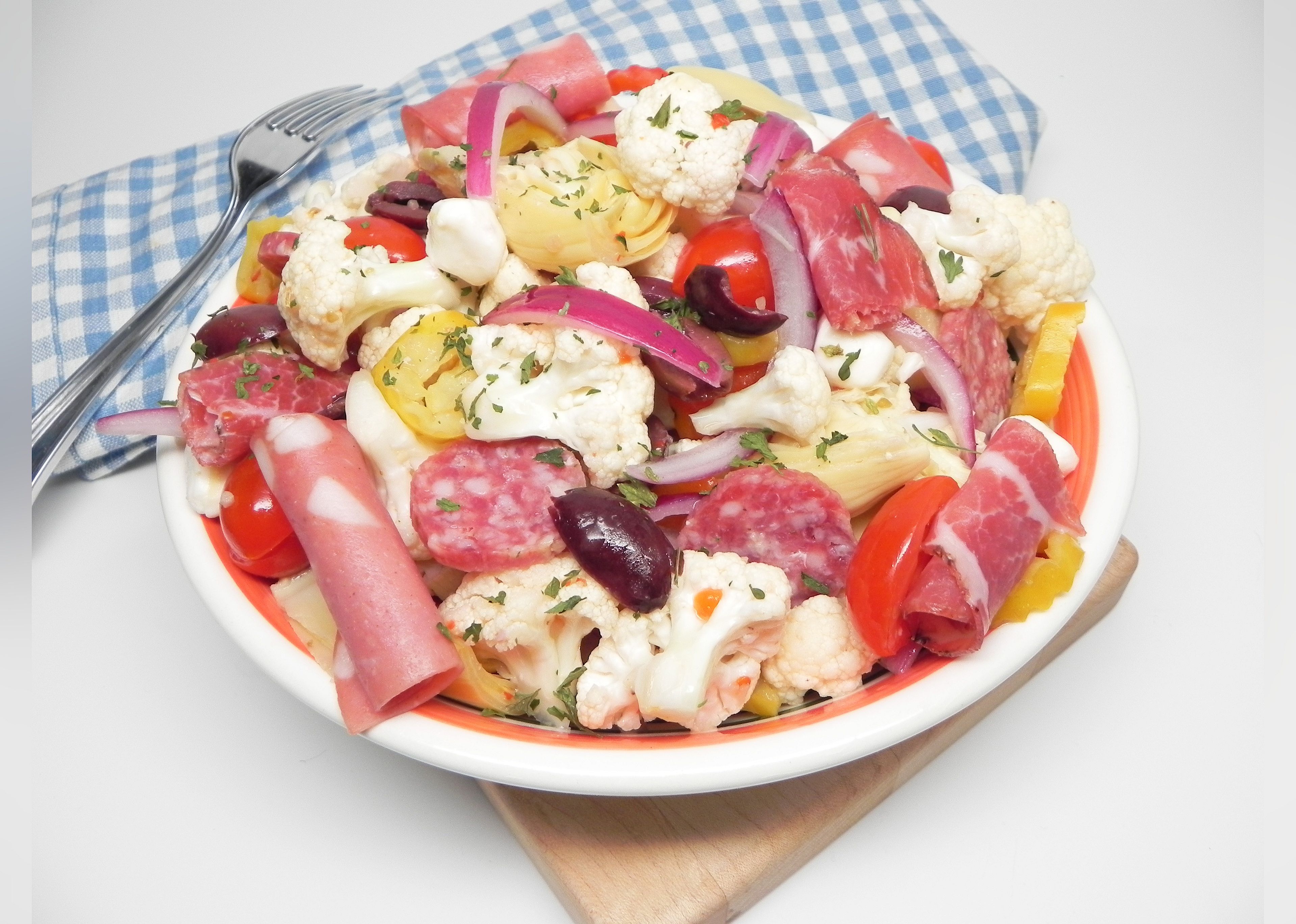Zesty Cauliflower Antipasto Salad