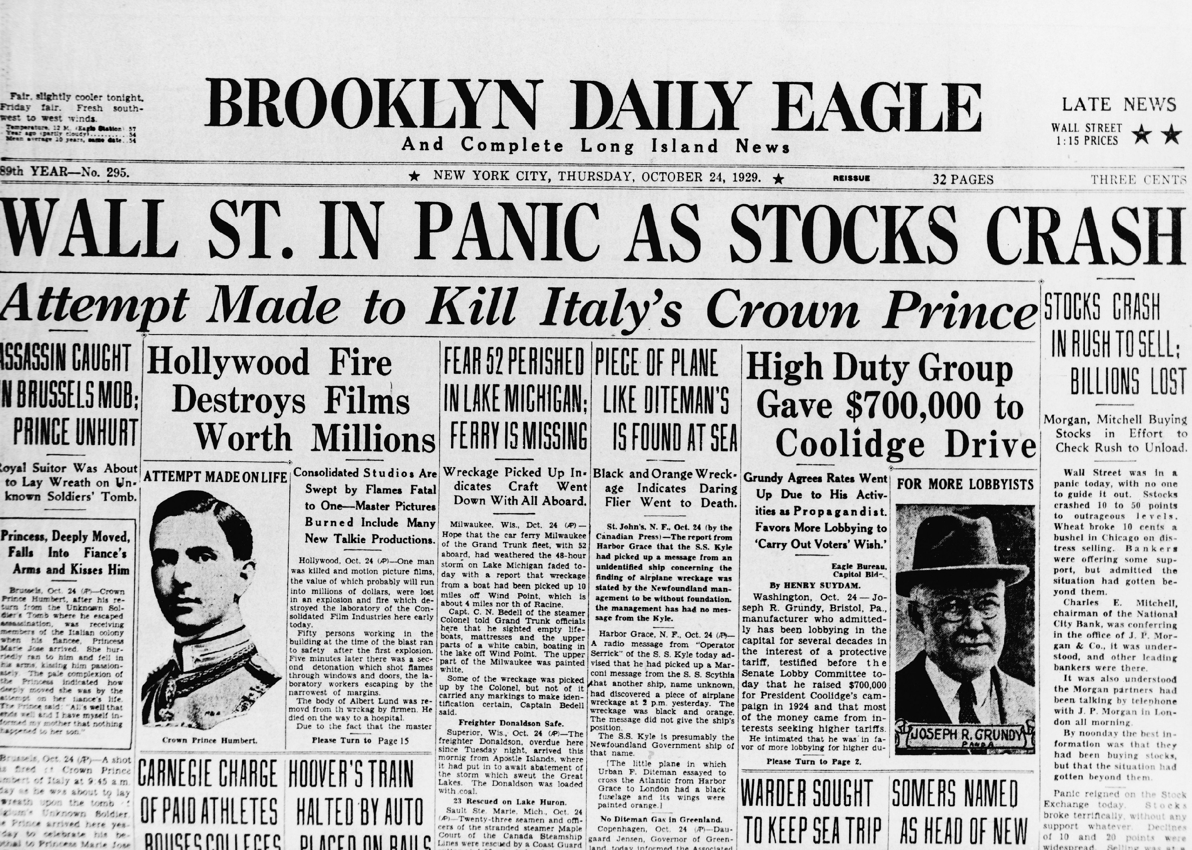 1929: Stock market crash devastates businesses