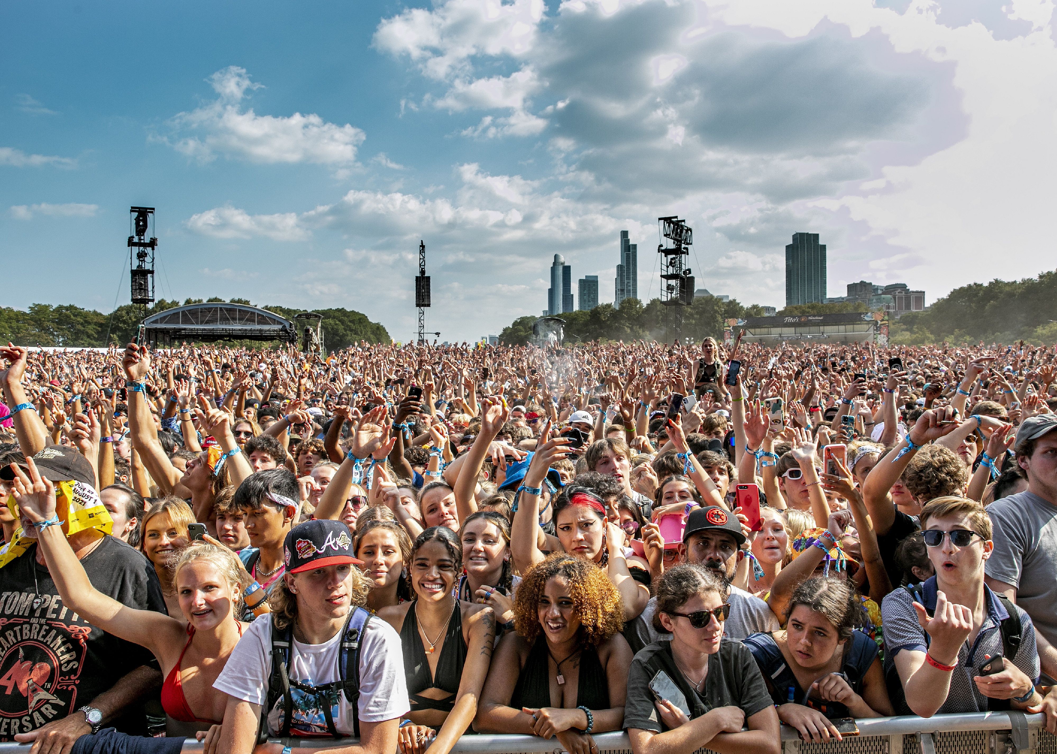 Festival-goers attend Lollapalooza at Grant Park in Chicago.