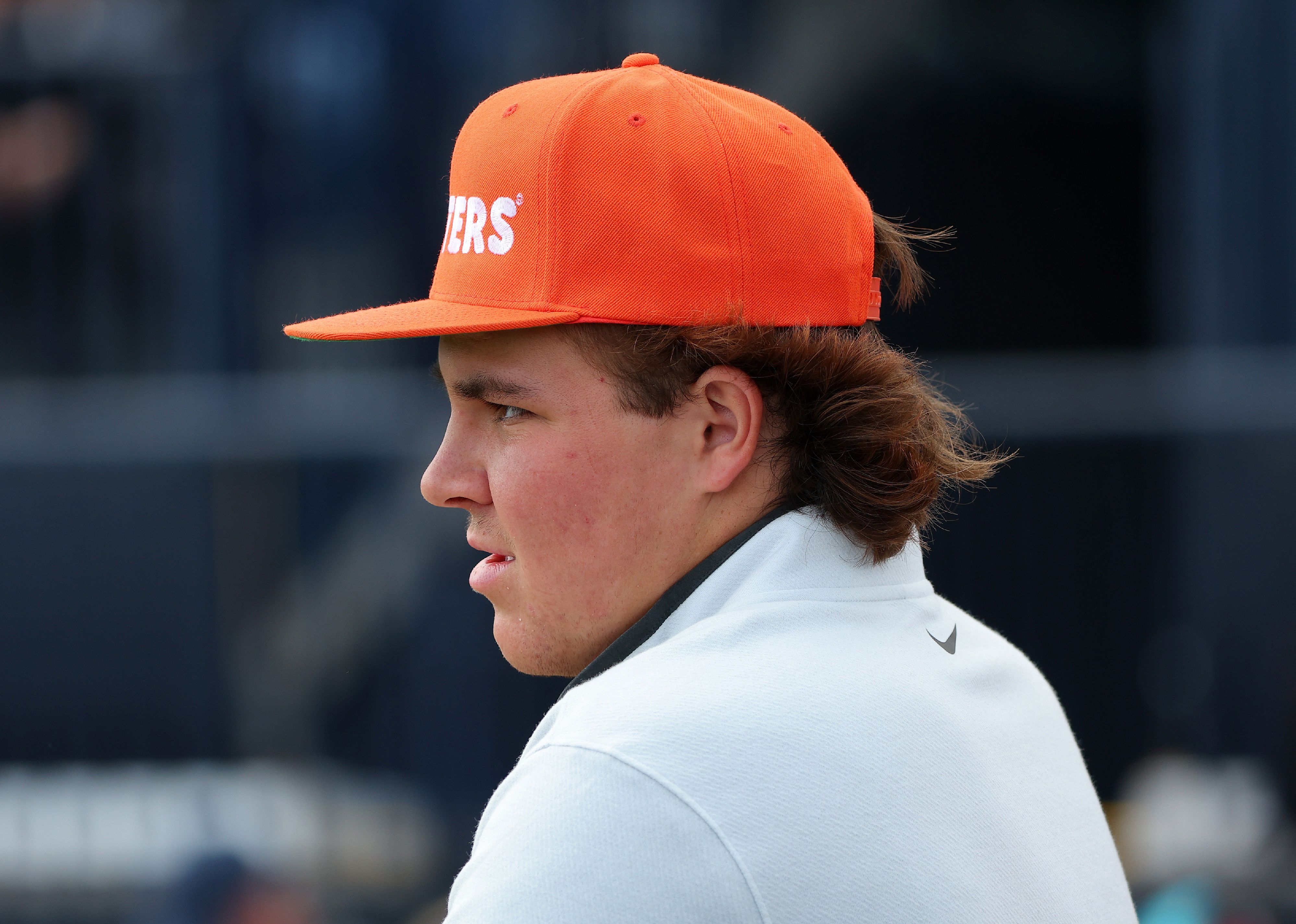 John Patrick Daly II looks on during a practice round prior to the 150th Open.