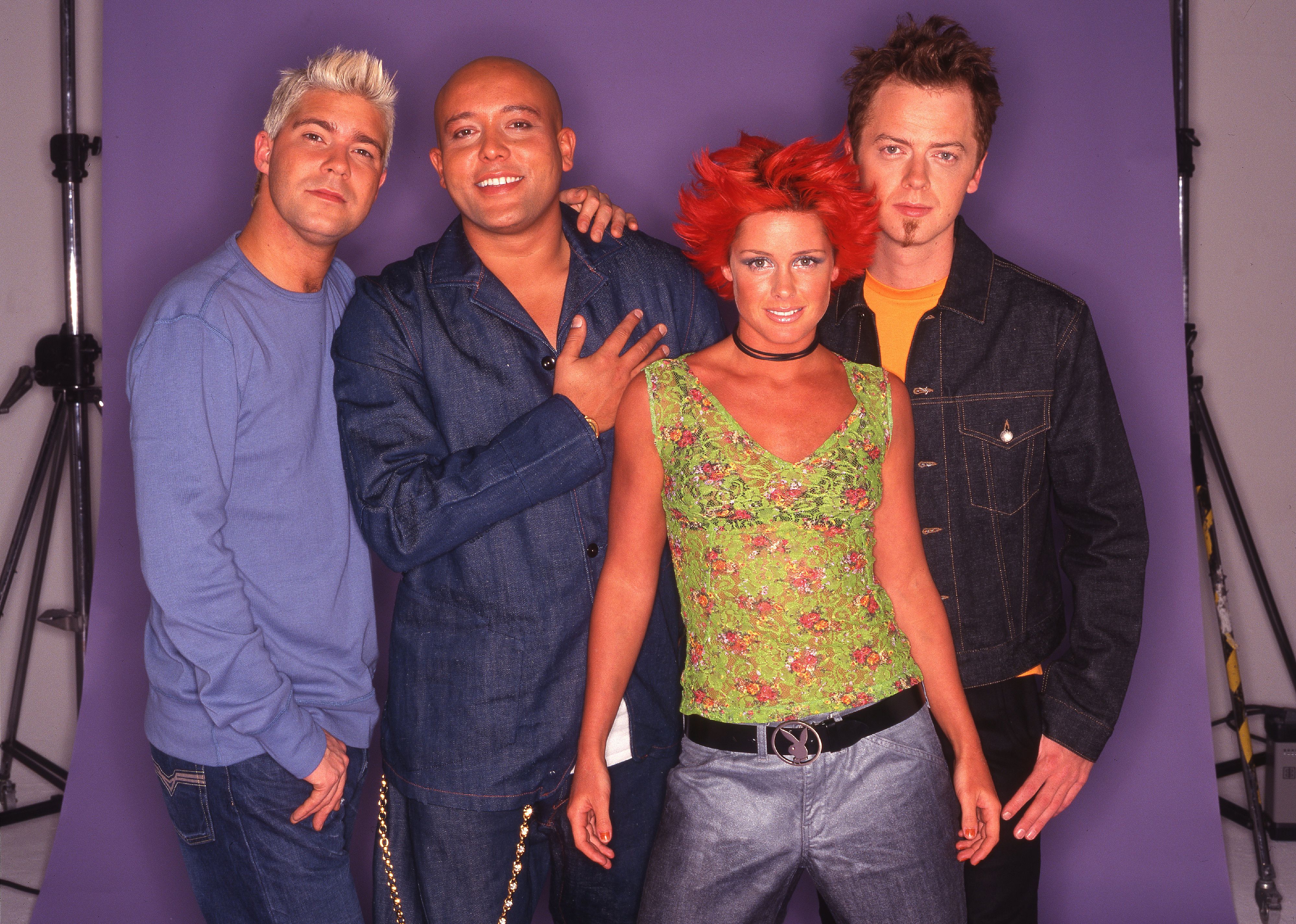 Portrait of the members of Danish Pop group Aqua.
