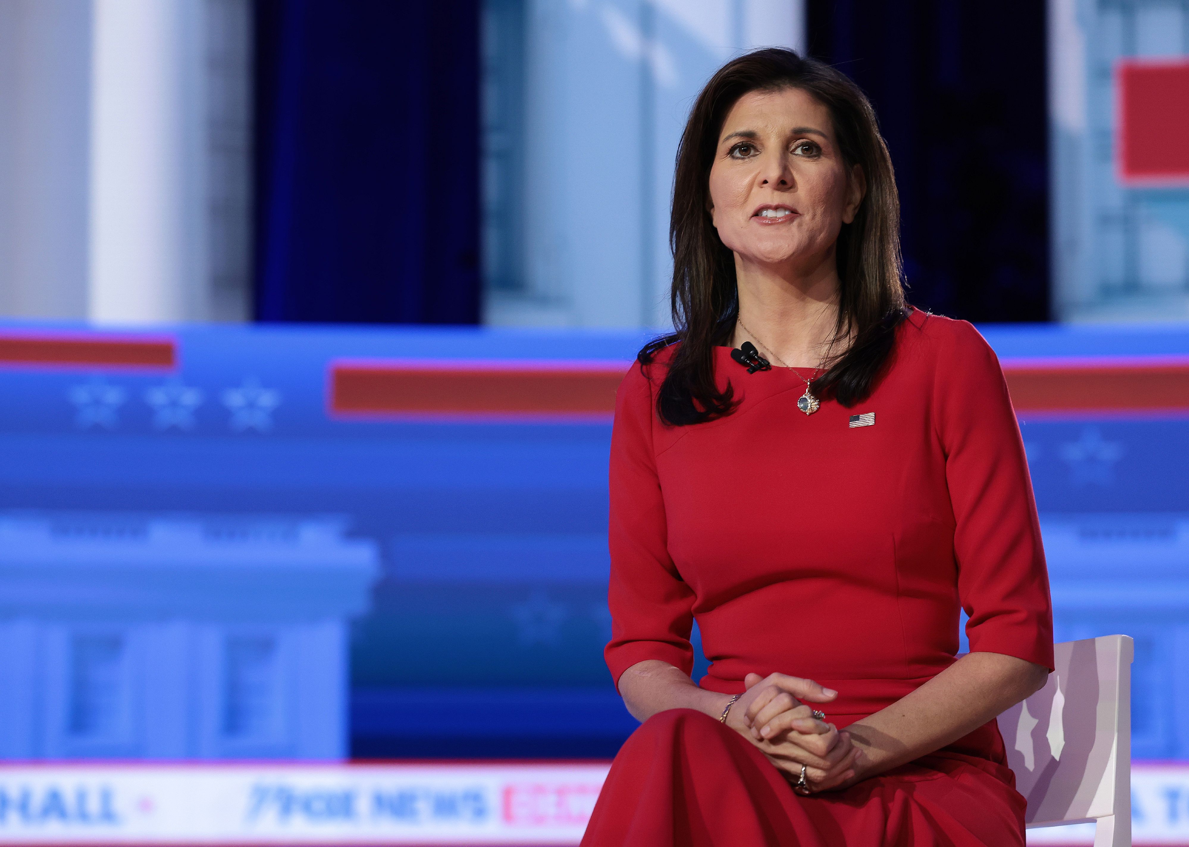 Nikki Haley participates in a Fox News Town Hall.