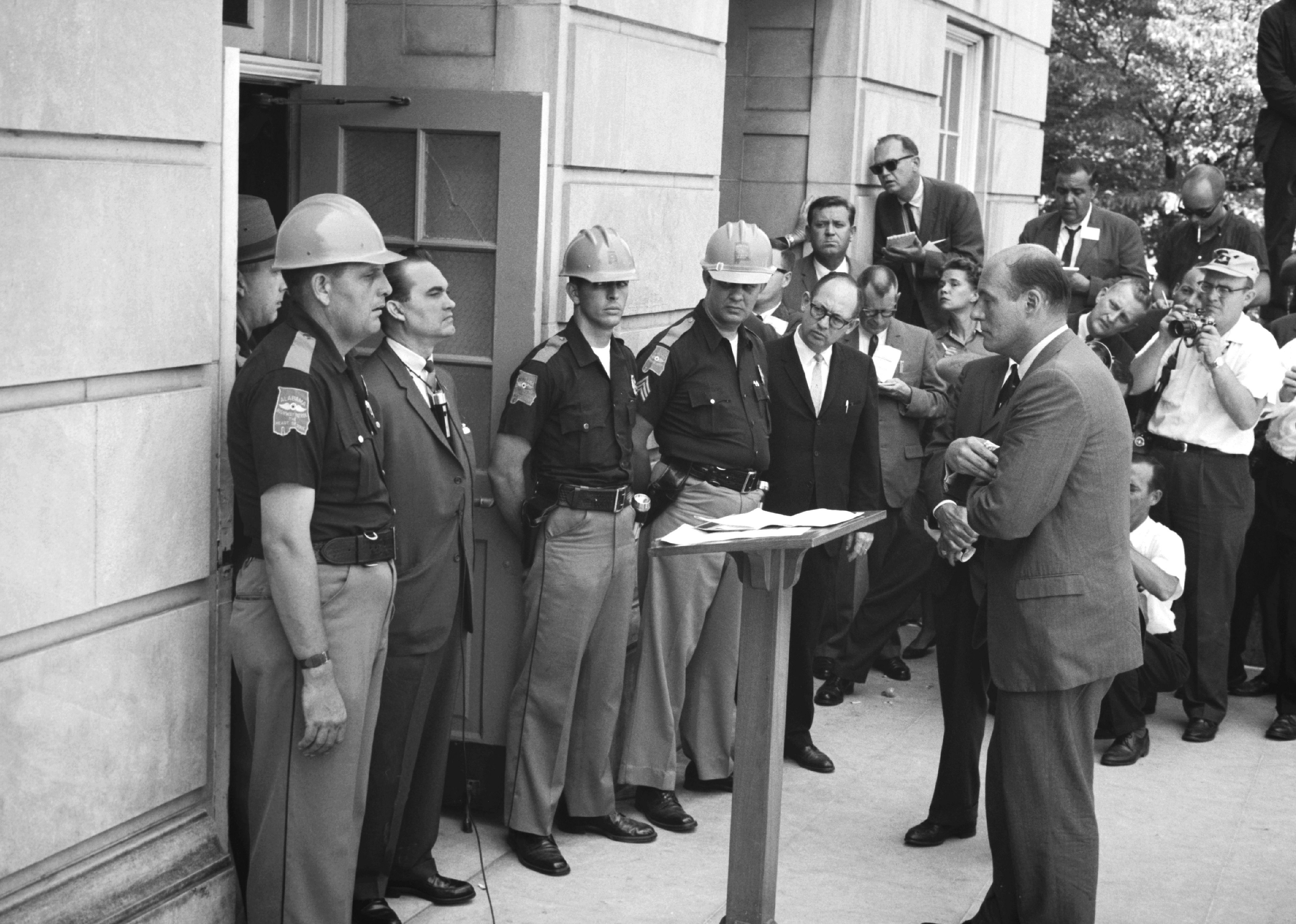 George Wallace stands in the way