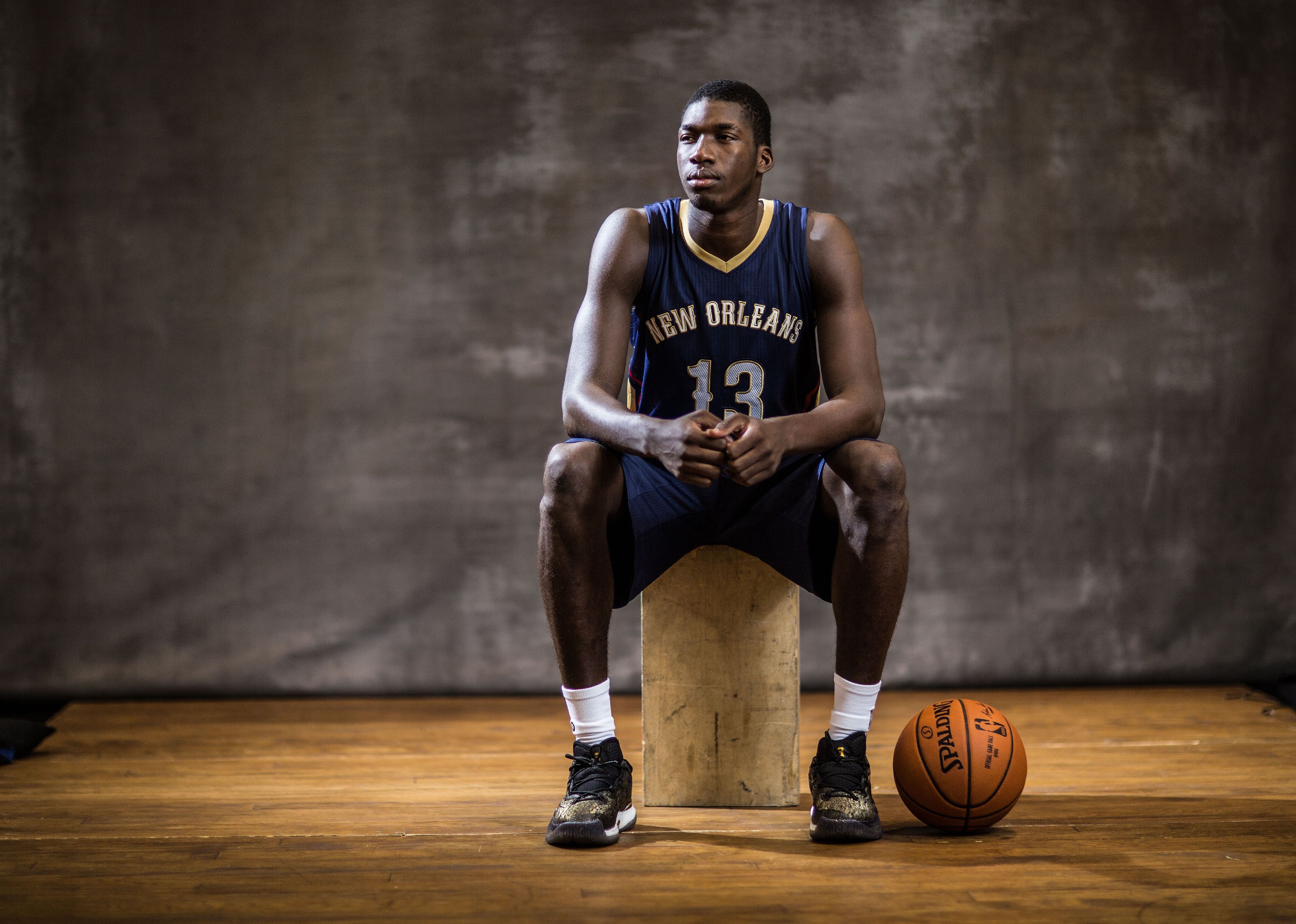 Cheick Diallo of the New Orleans Pelicans poses during the 2016 NBA Rookie Photoshoot.