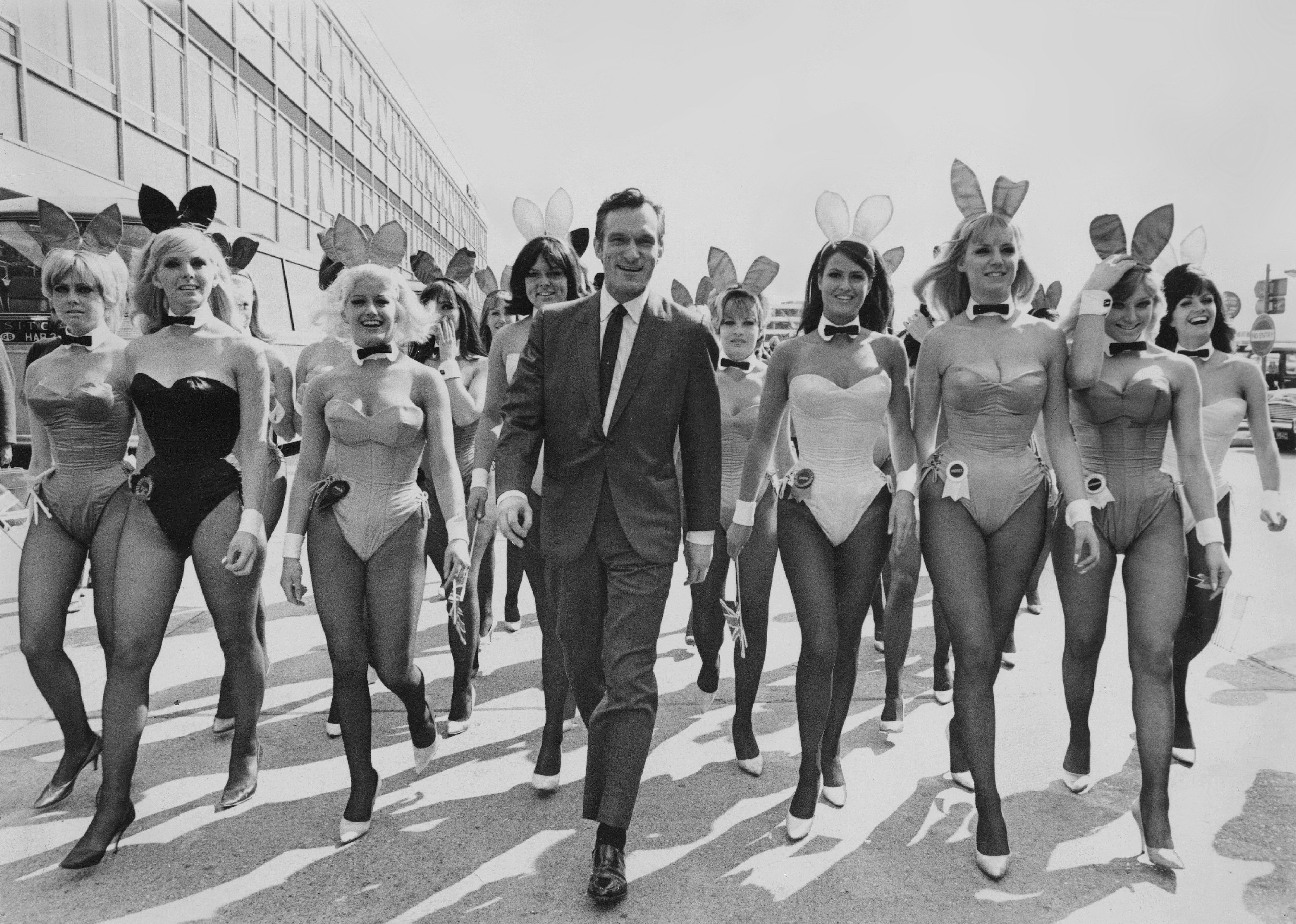 Hugh Hefner and his bunnies