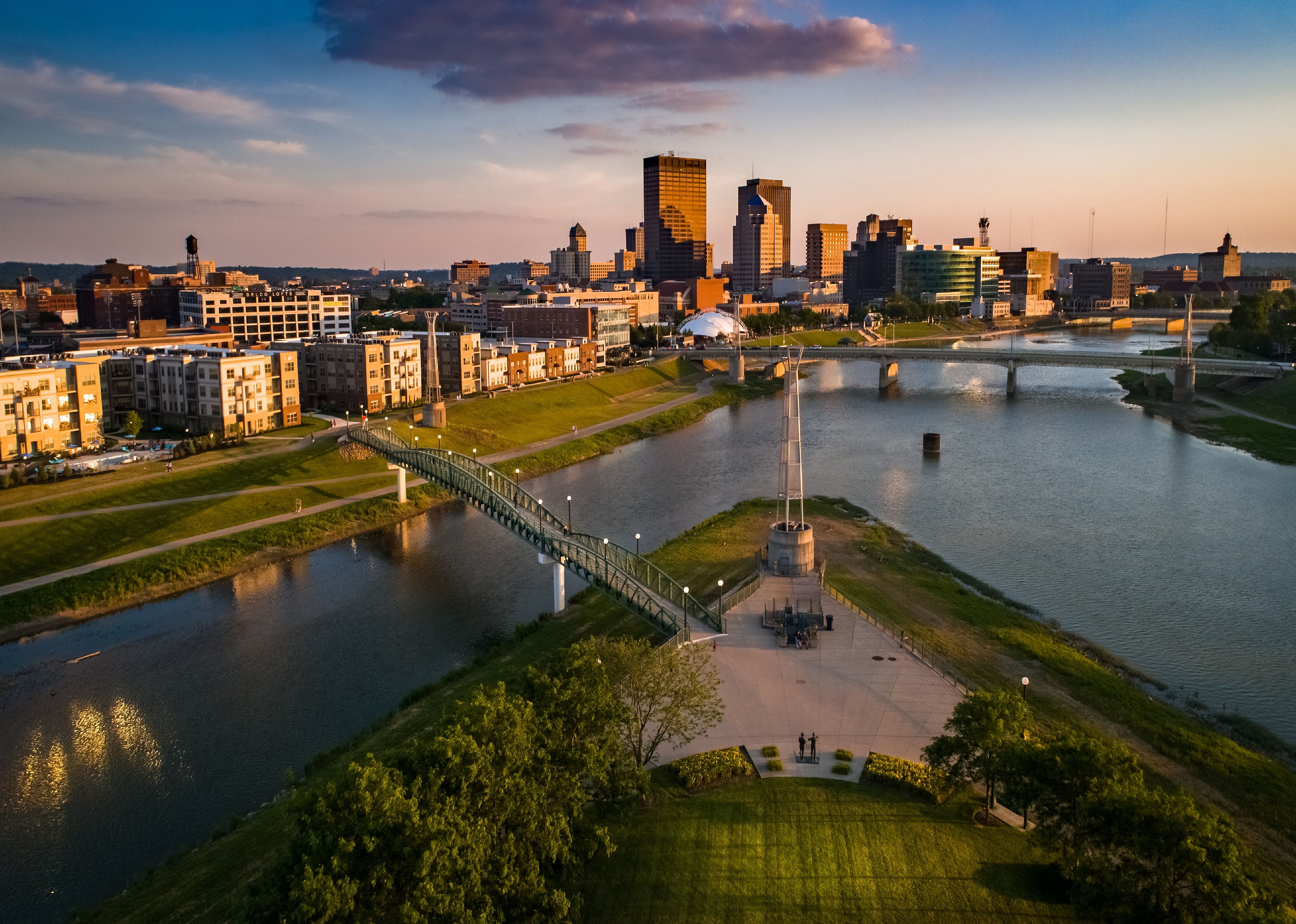 The Mad and Great Miami Rivers in Dayton, Ohio.