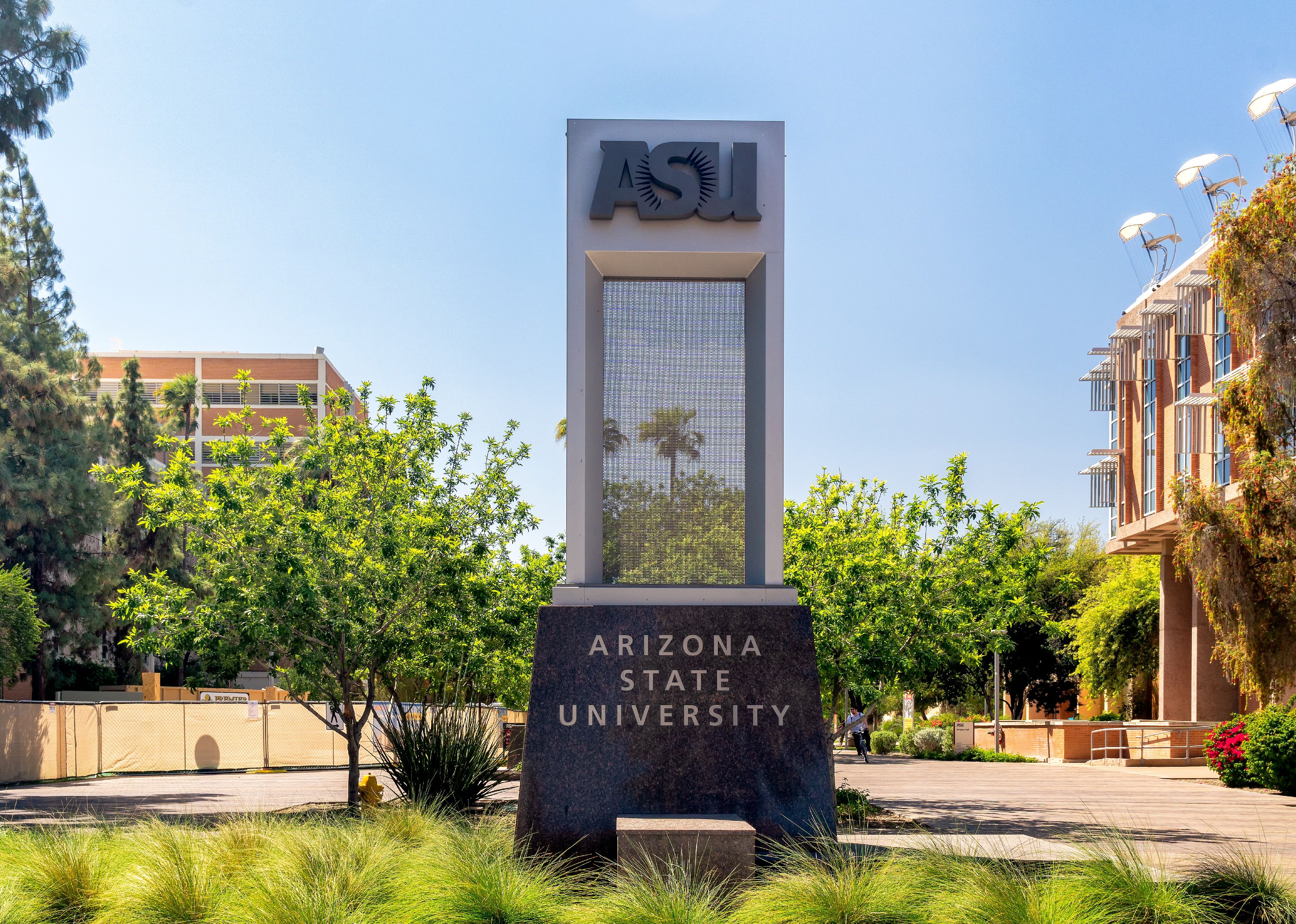 Entrance sign to the campus of Arizona State University