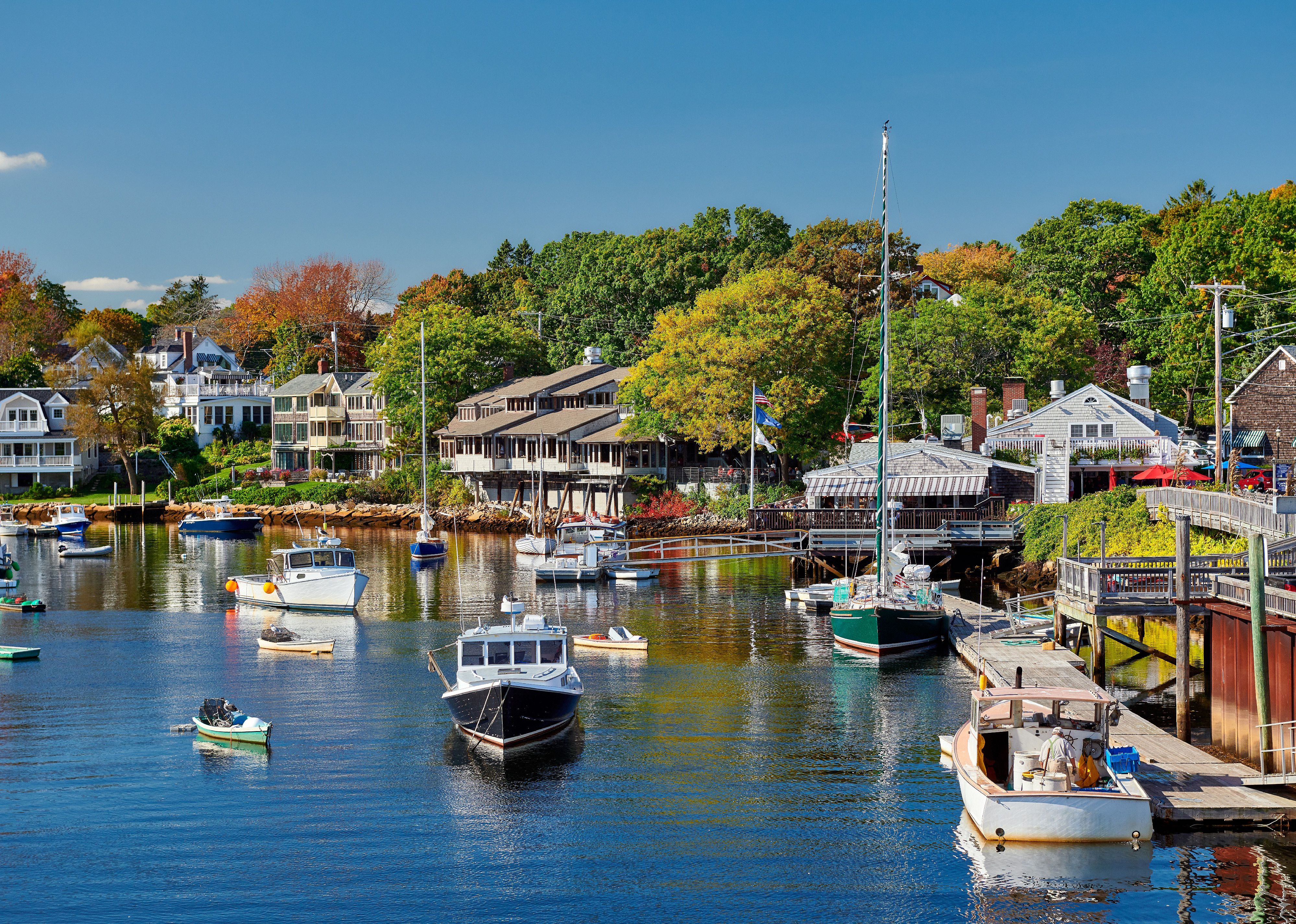 Fishing boats docked in Perkins Cove.