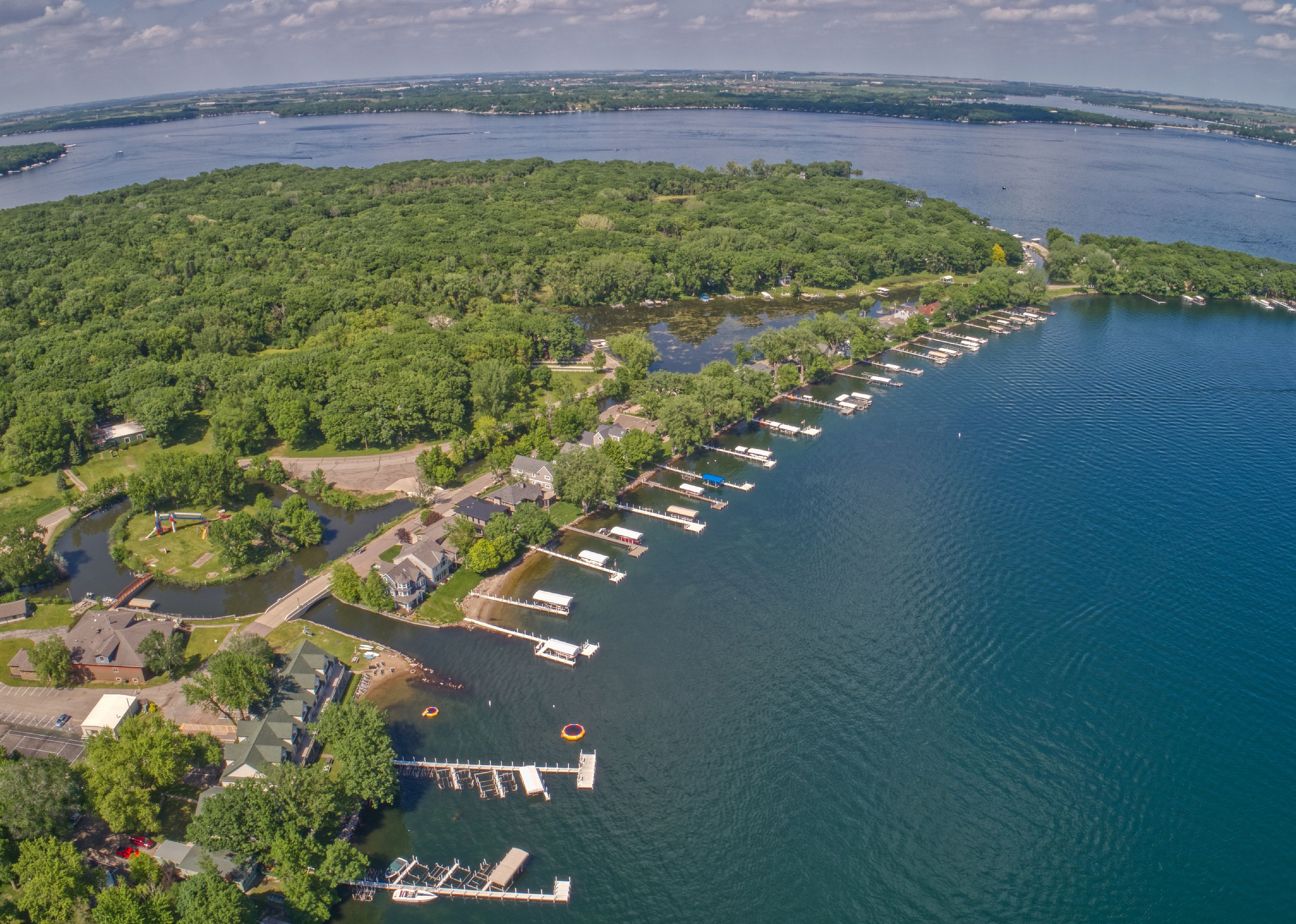 Aerial view of Lake Okoboji.