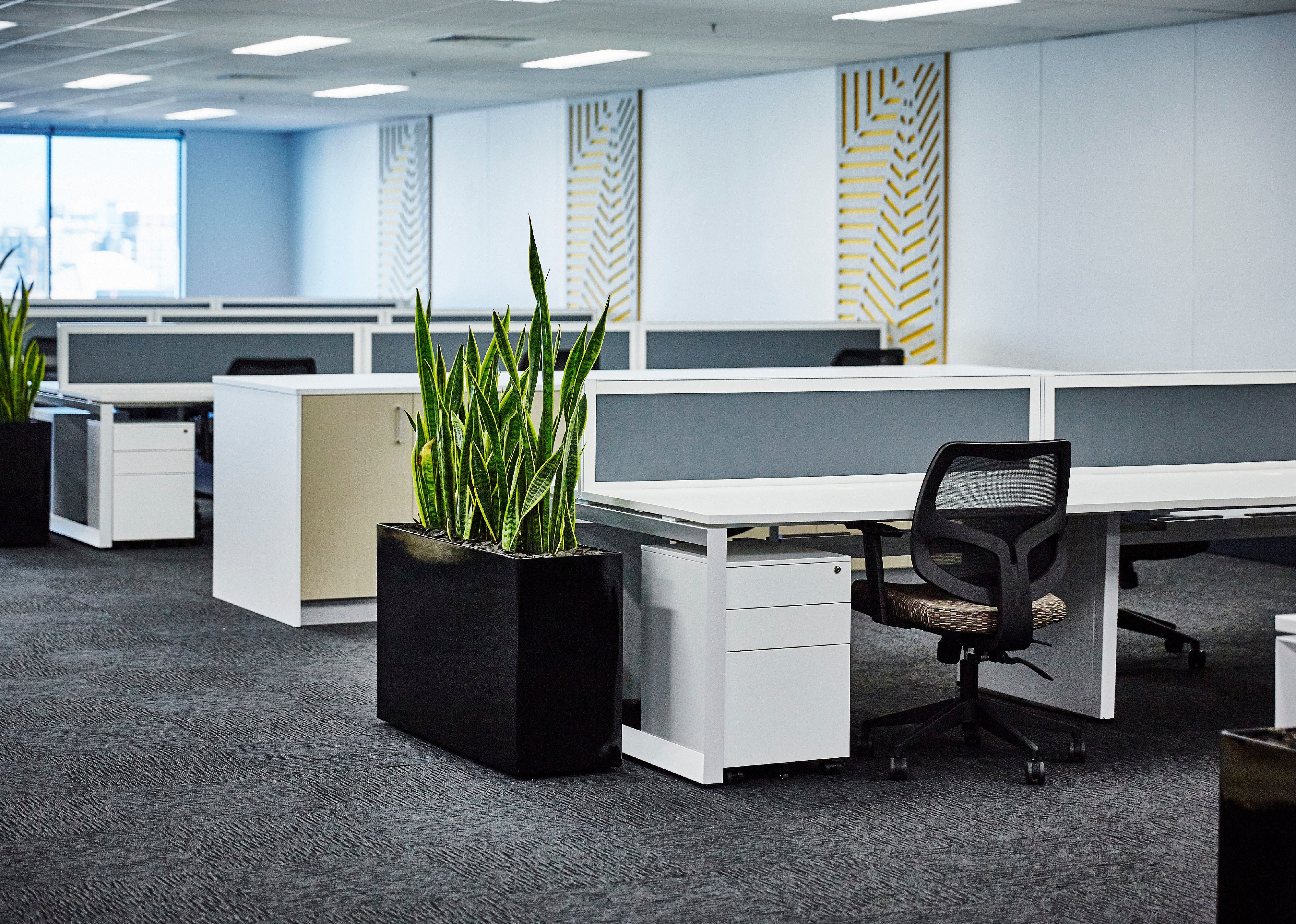 Interior of modern empty office building.