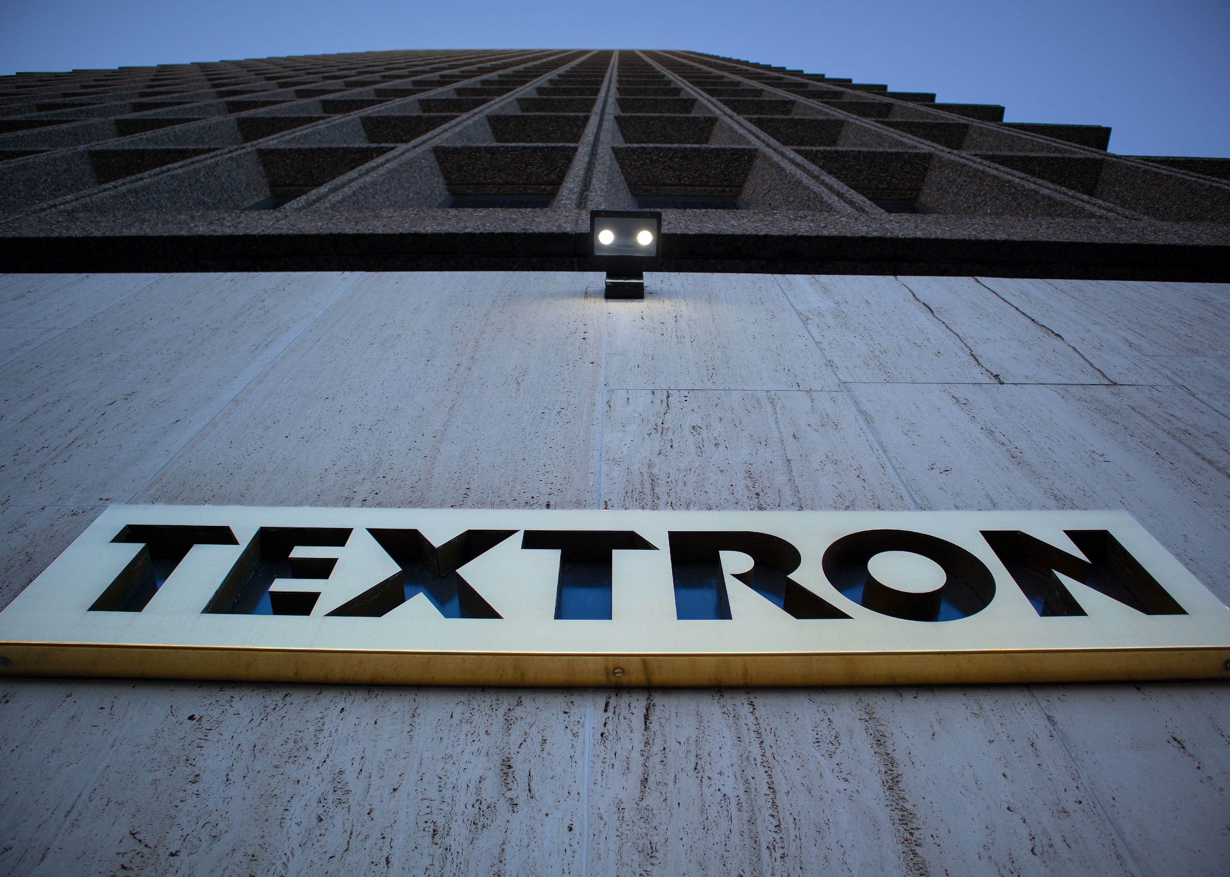 An upward view of the exterior of the Textron World Headquarters building.