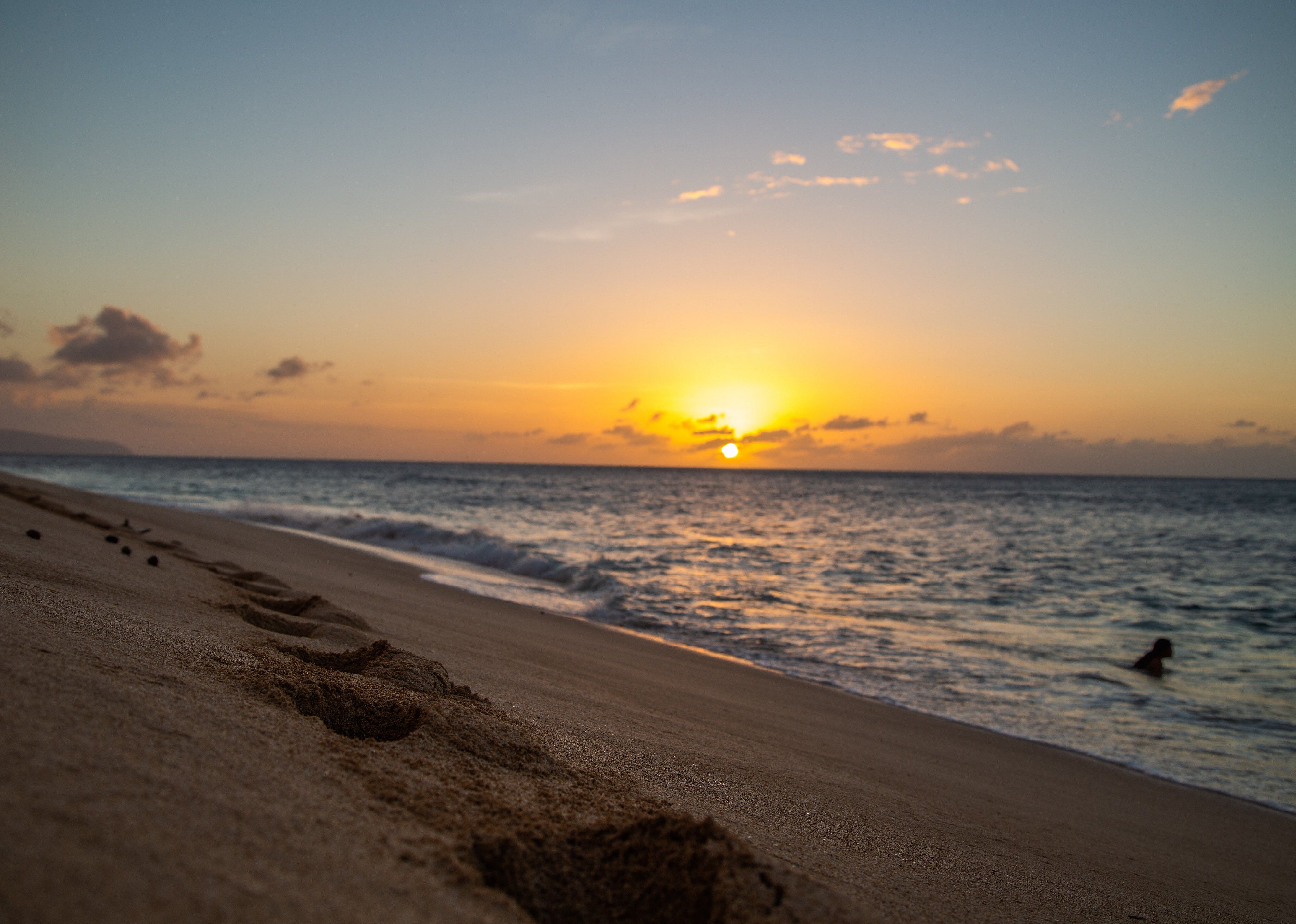 Sunset beach view at Pupukea.