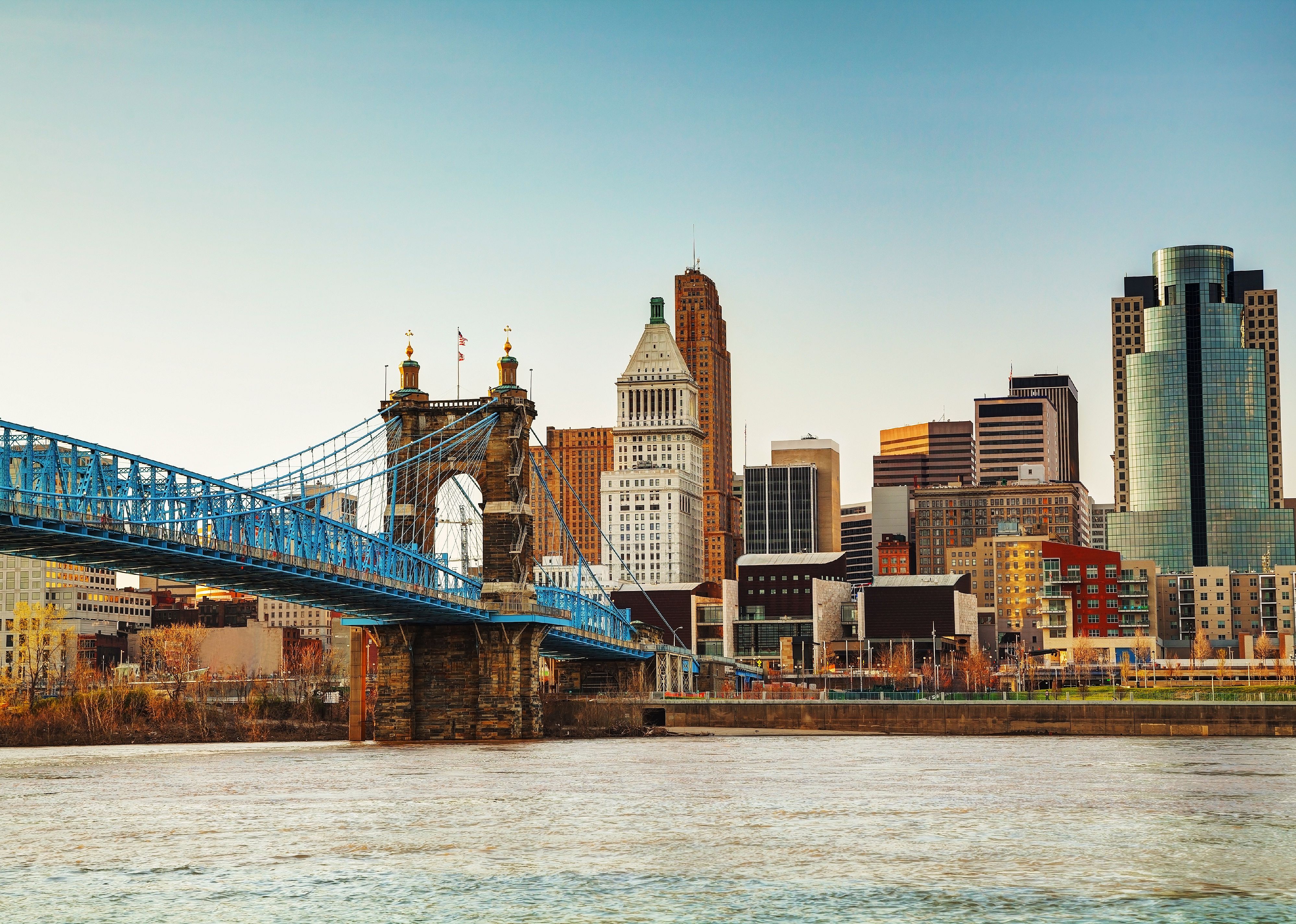 Cincinnati downtown in the evening.