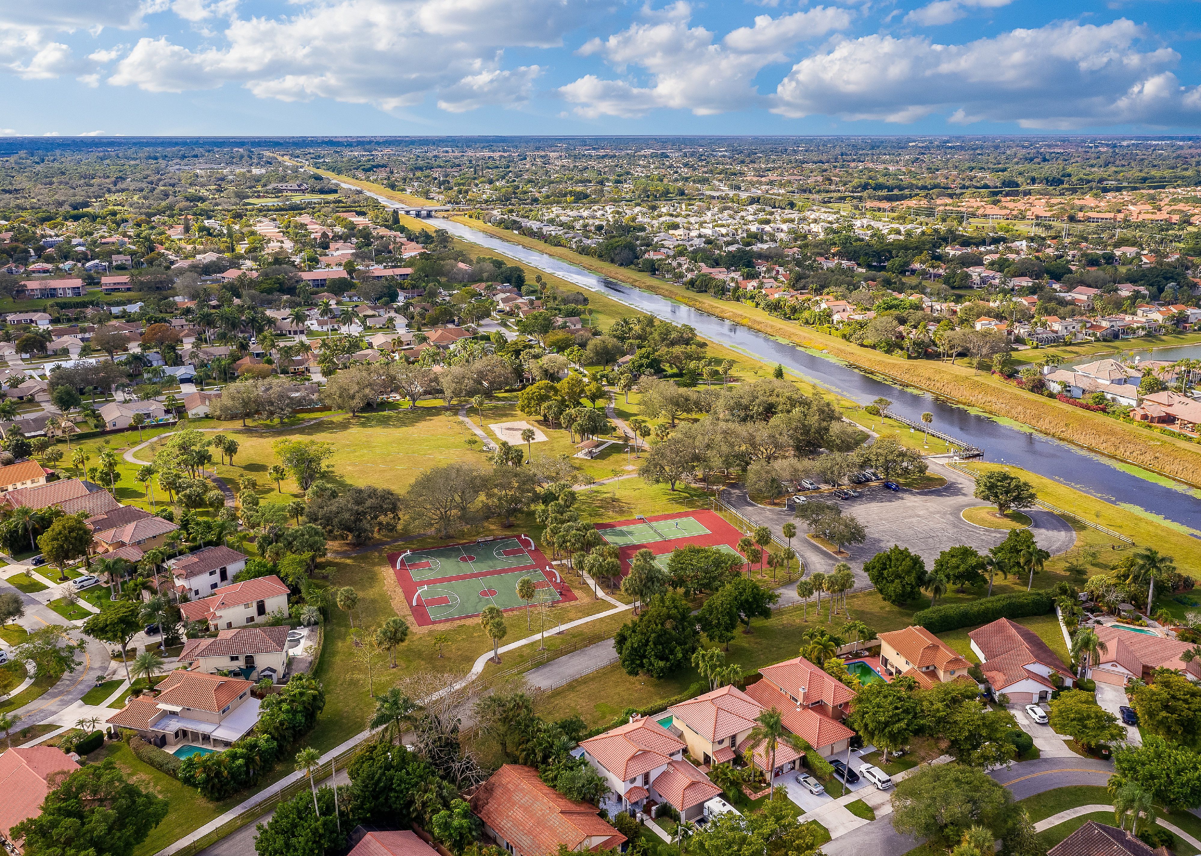 Aerial drone view of Deerfield Beach.
