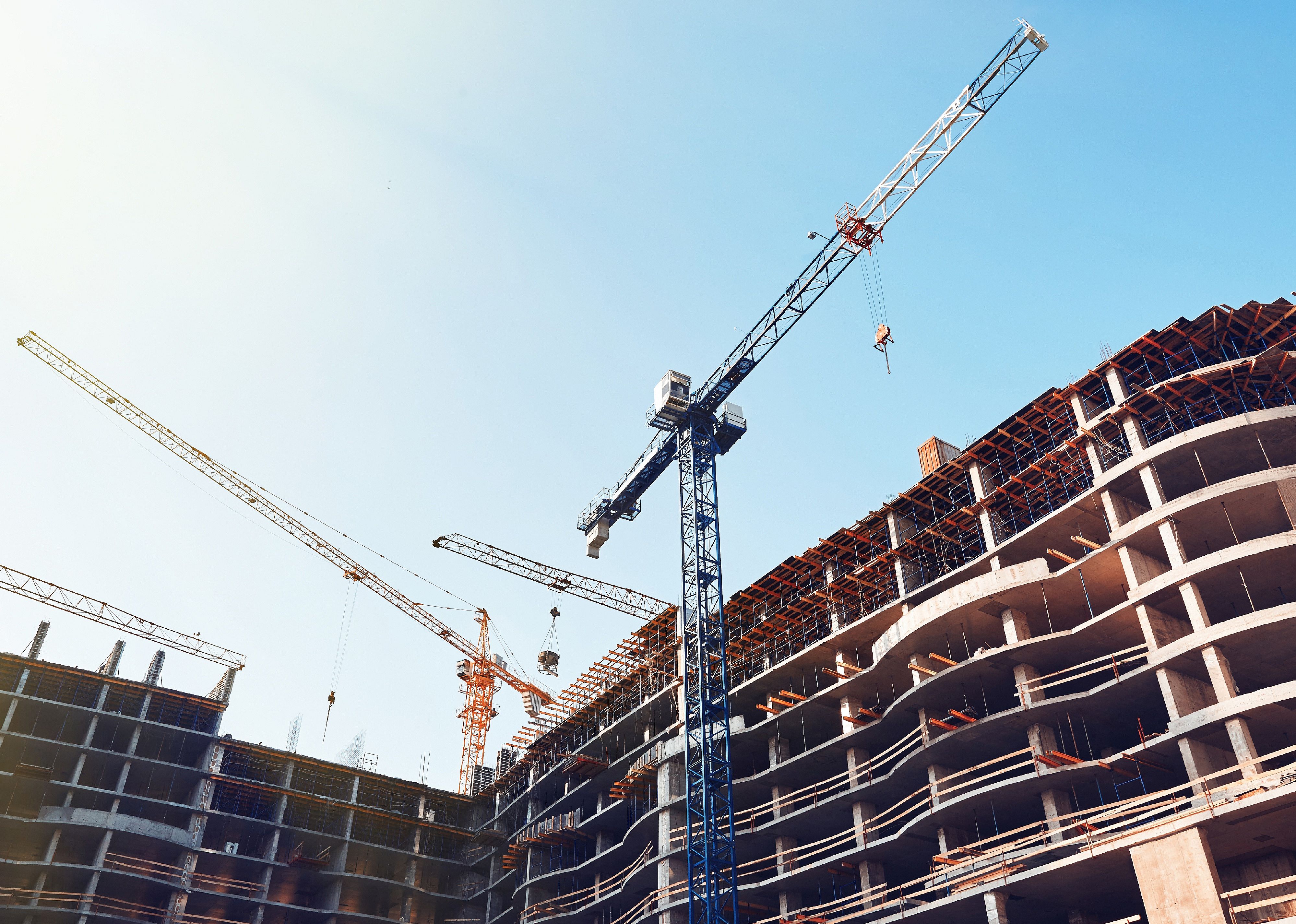 High building under construction. 