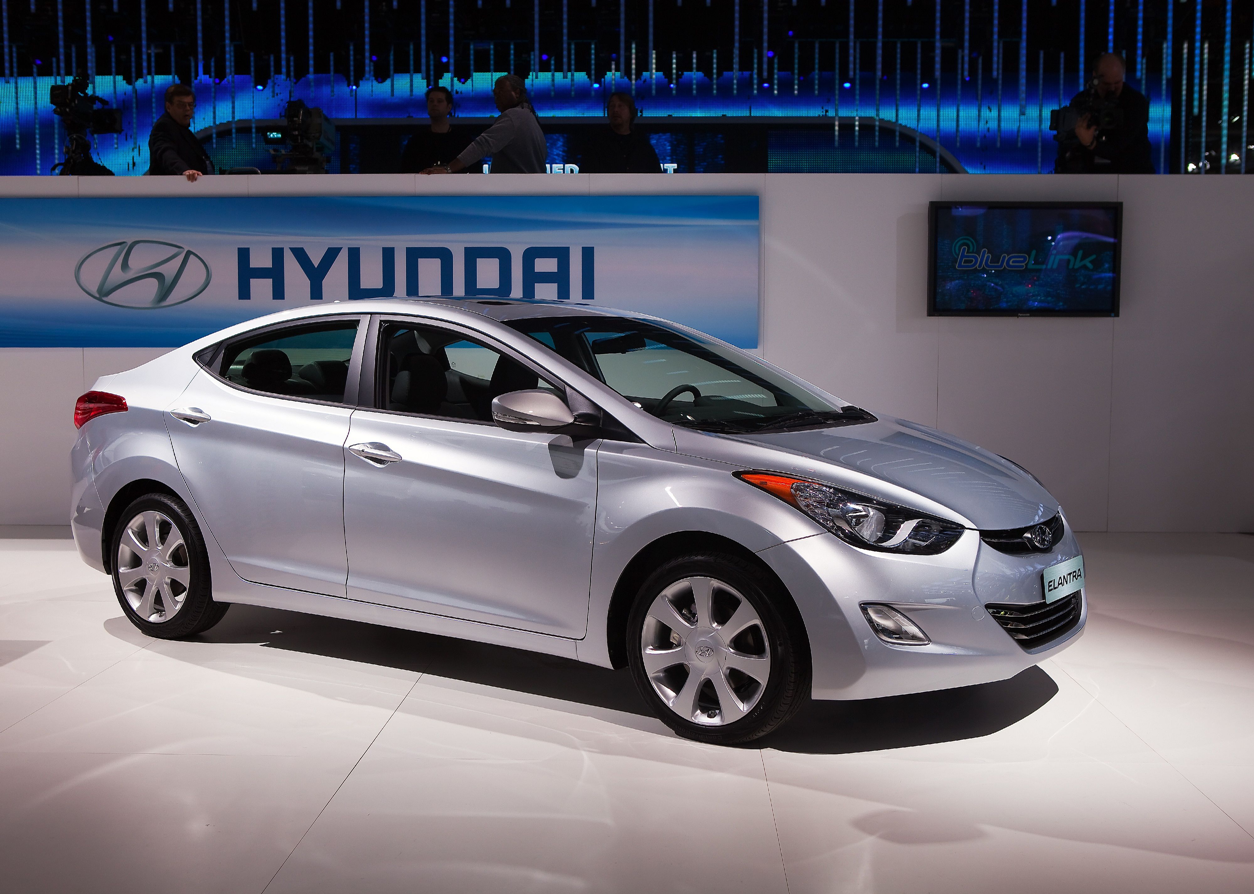The Hyundai Blue Link Elantra on display at the 2011 North American International Auto Show.