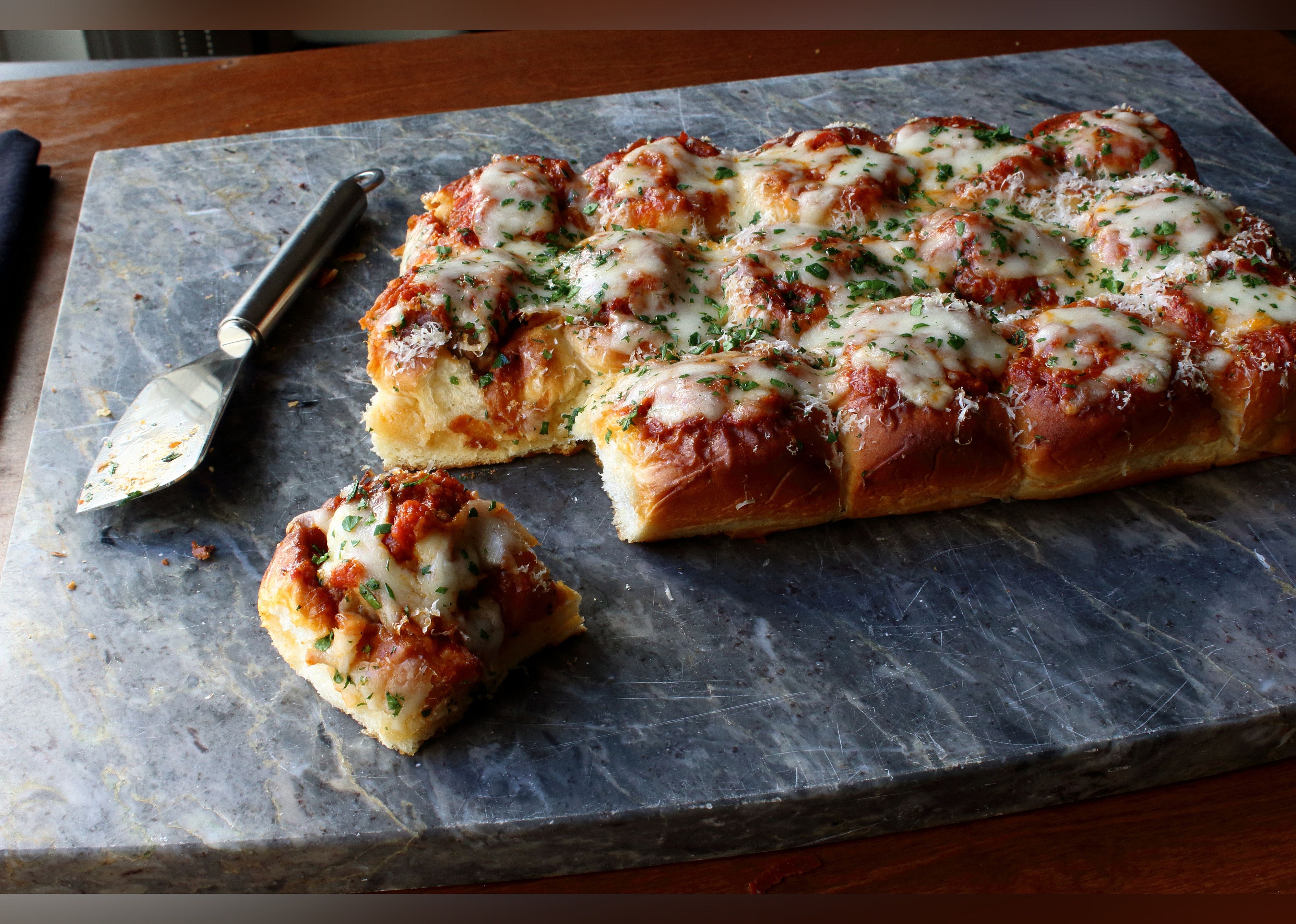 Meatball-Stuffed Garlic Bread Sliders