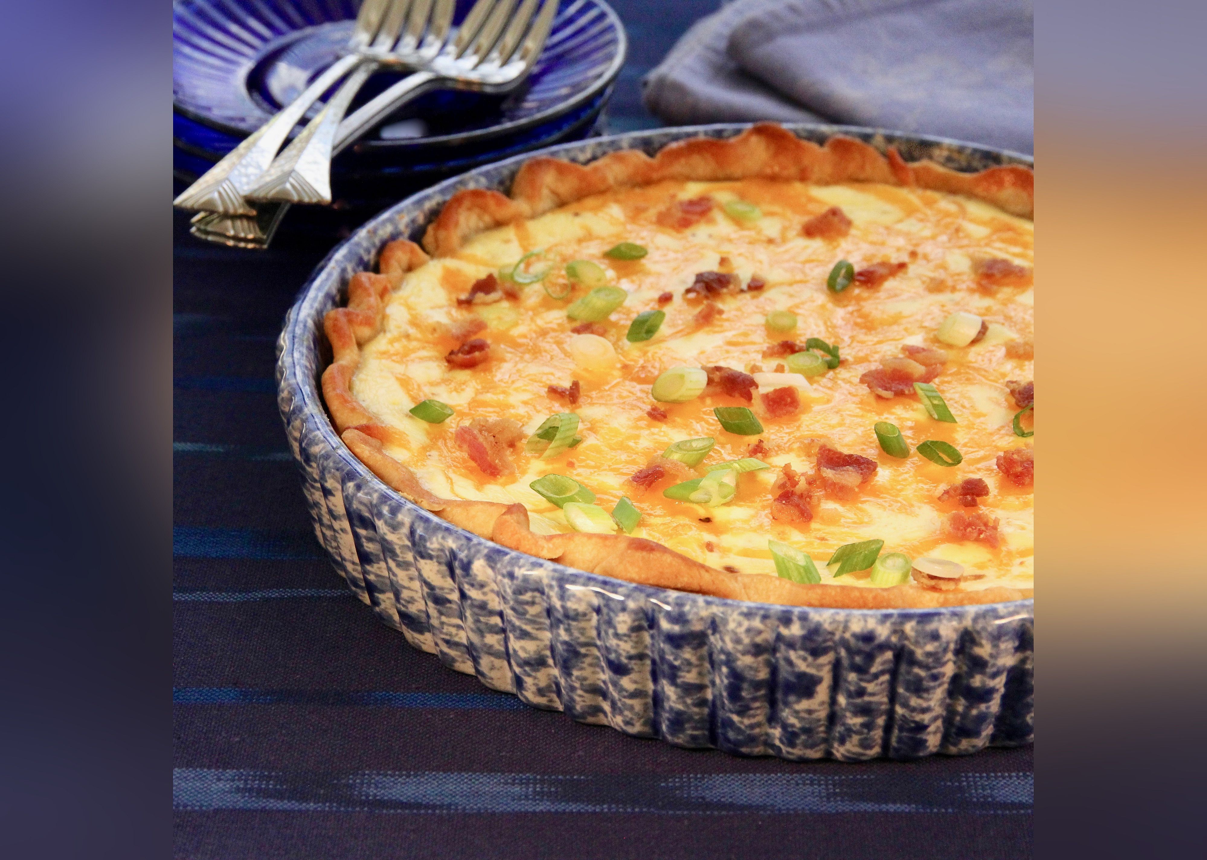 Bacon, Cheese, and Caramelized Onion Quiche