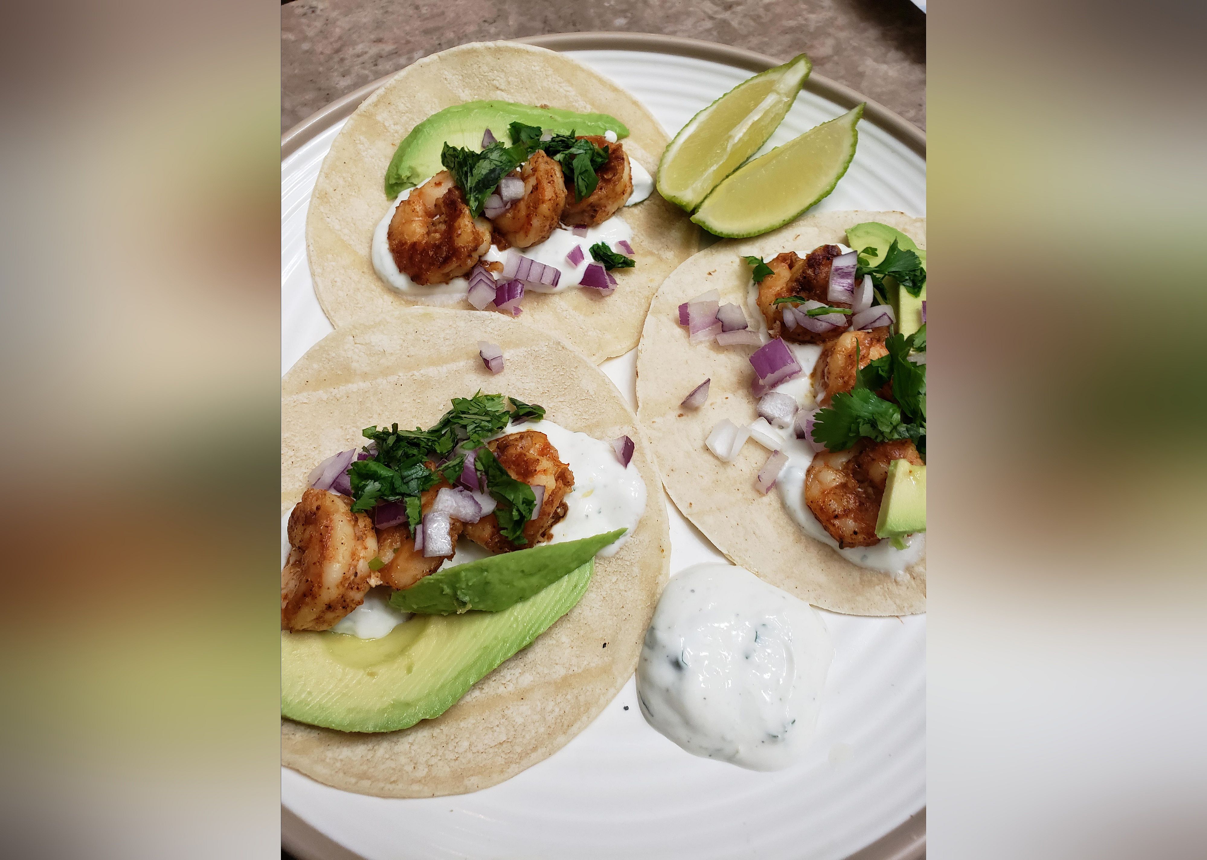 Shrimp Tacos with Cilantro-Lime Crema