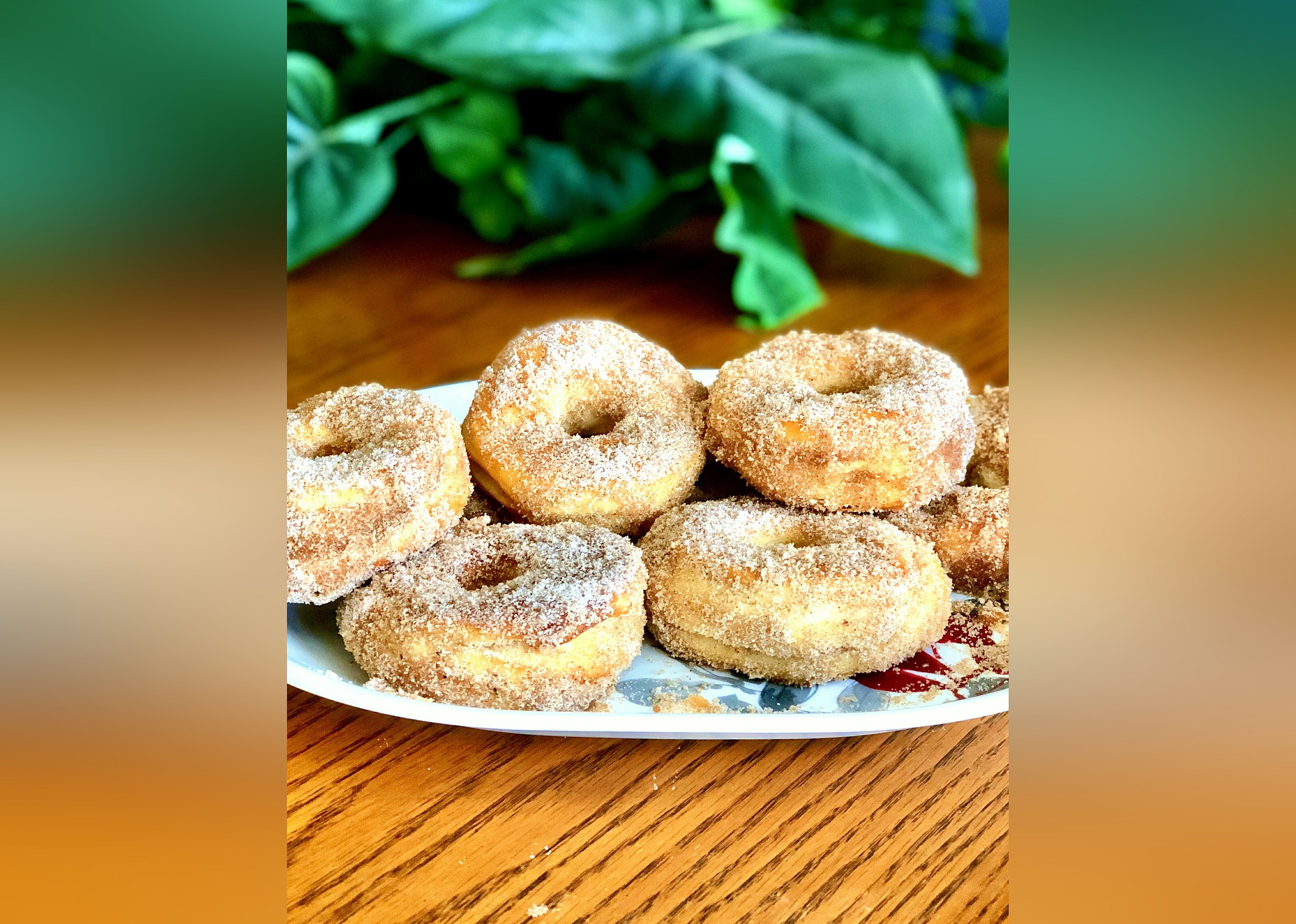 Air Fryer Cinnamon-Sugar Doughnuts