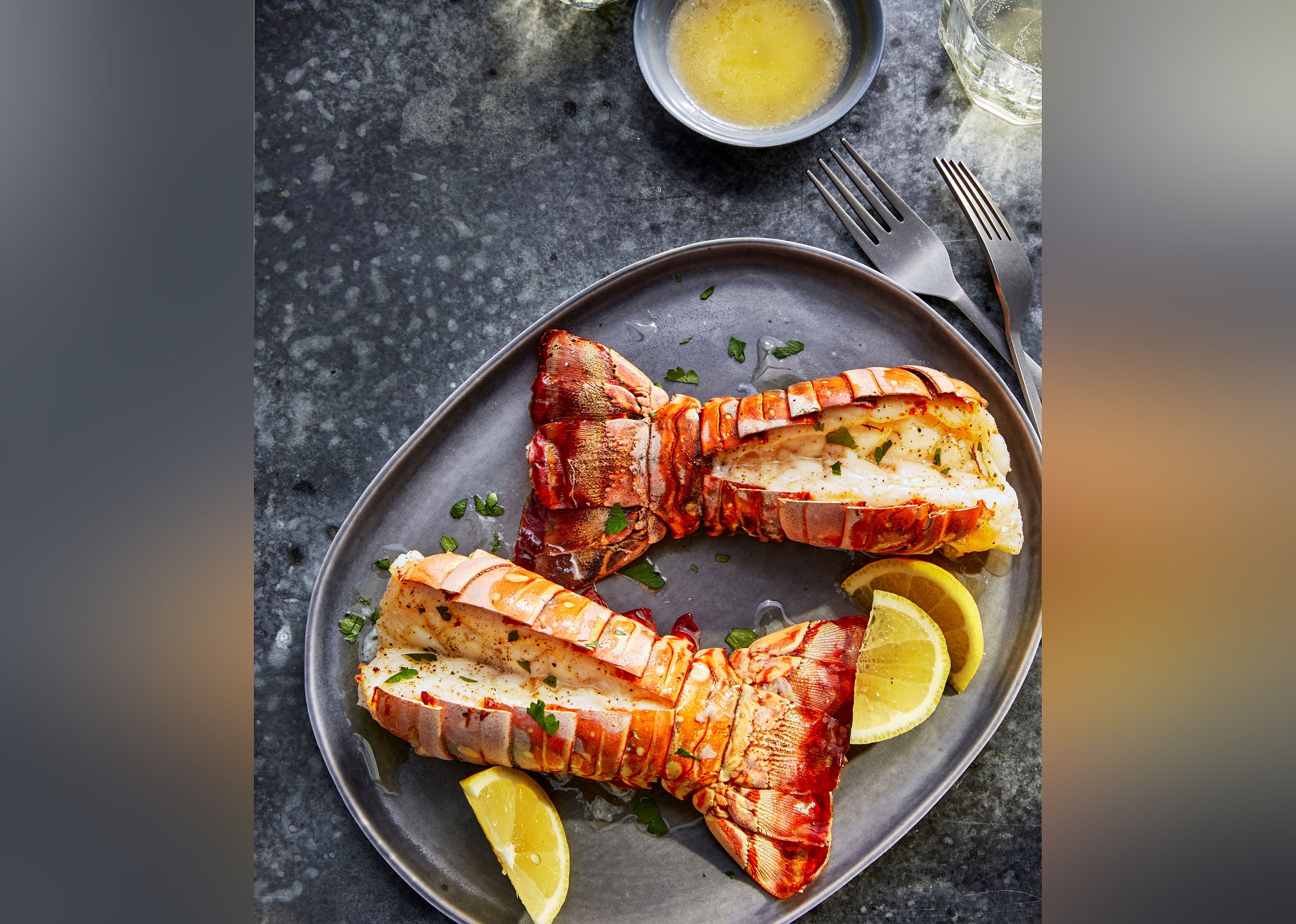 Air Fryer Lobster Tails with Lemon-Garlic Butter