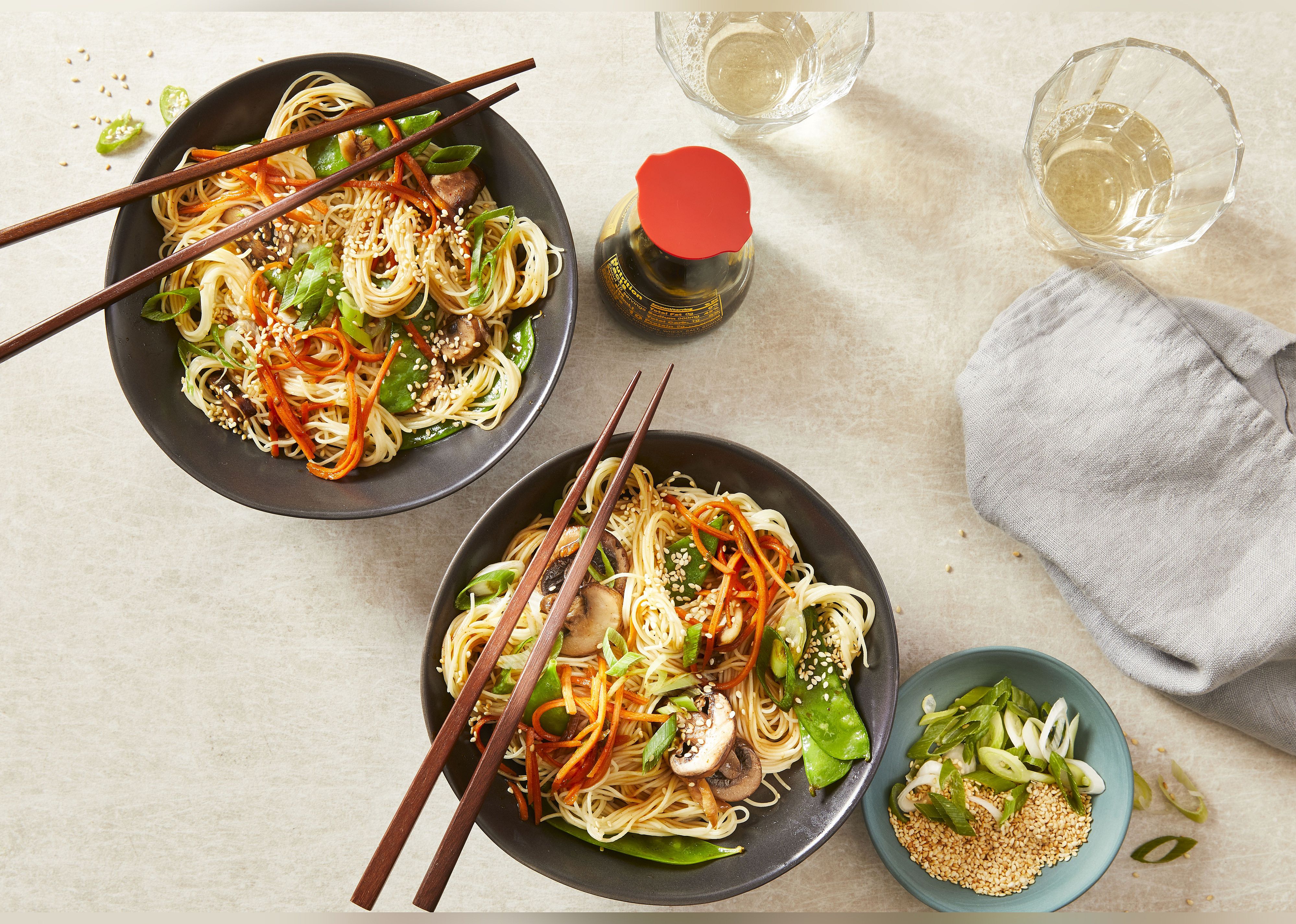 Quick Noodle-Veggie Bowls