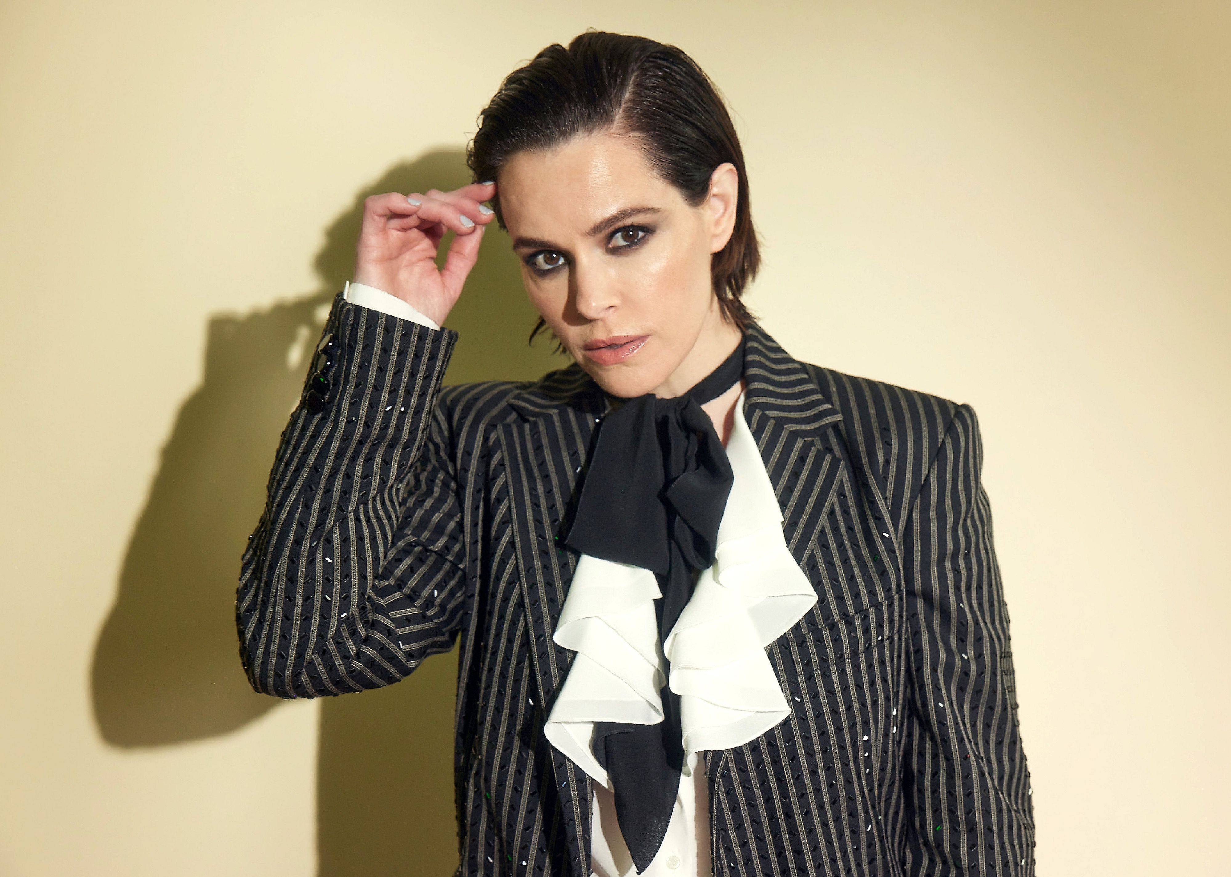 Emily Hampshire visits the IMDb Portrait Studio at SXSW 2023.