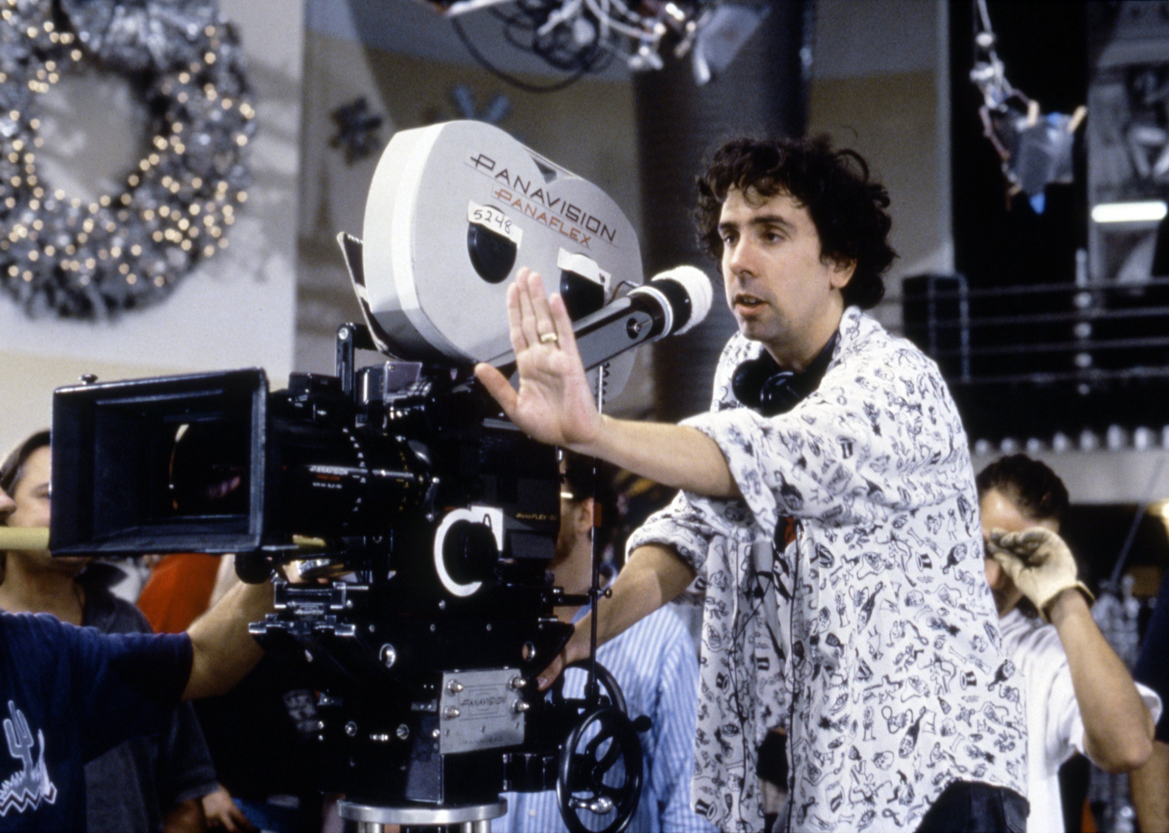 Tim Burton on the set of his movie 'Batman Returns.'