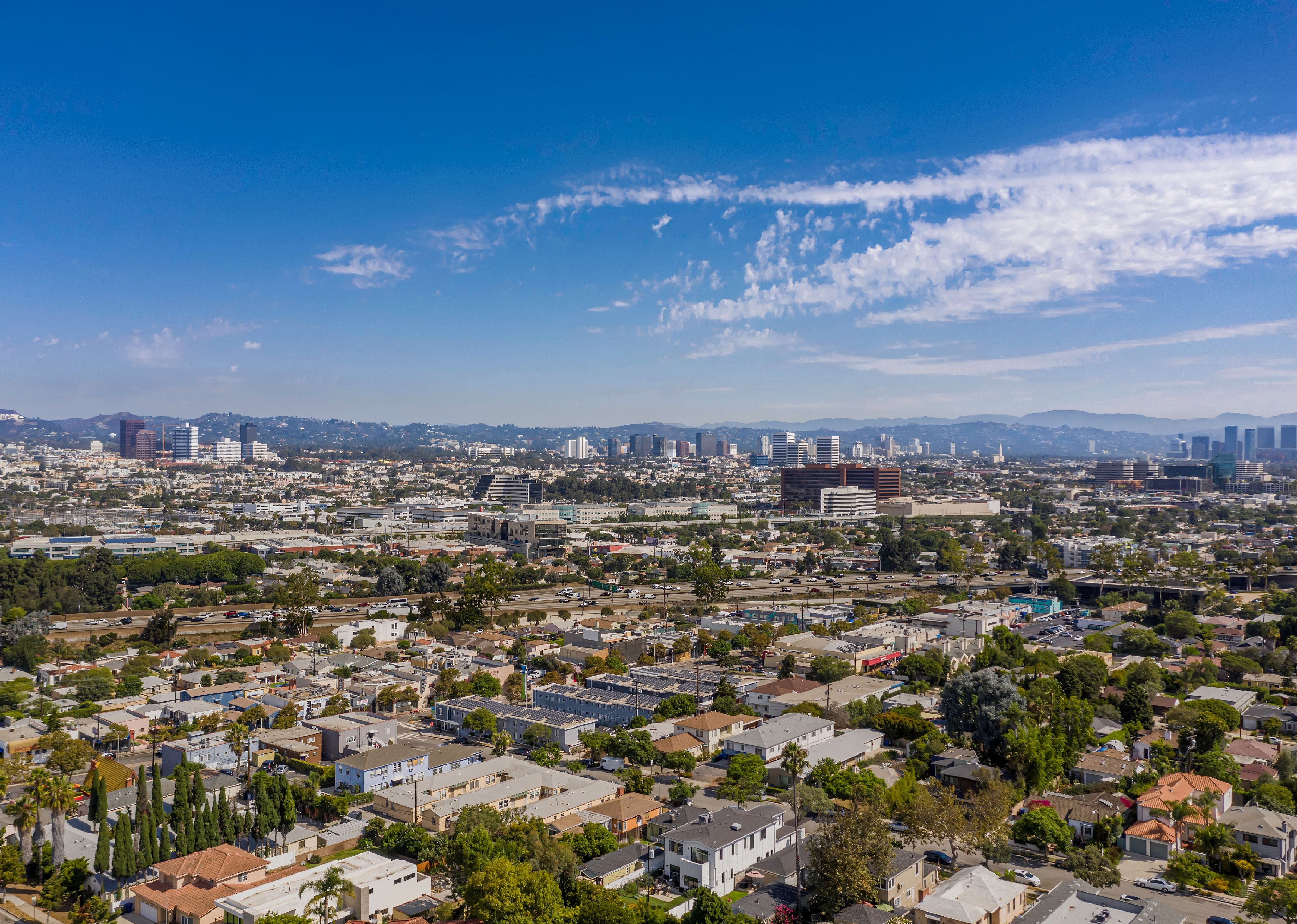 Aerial photo of West Hollywood.