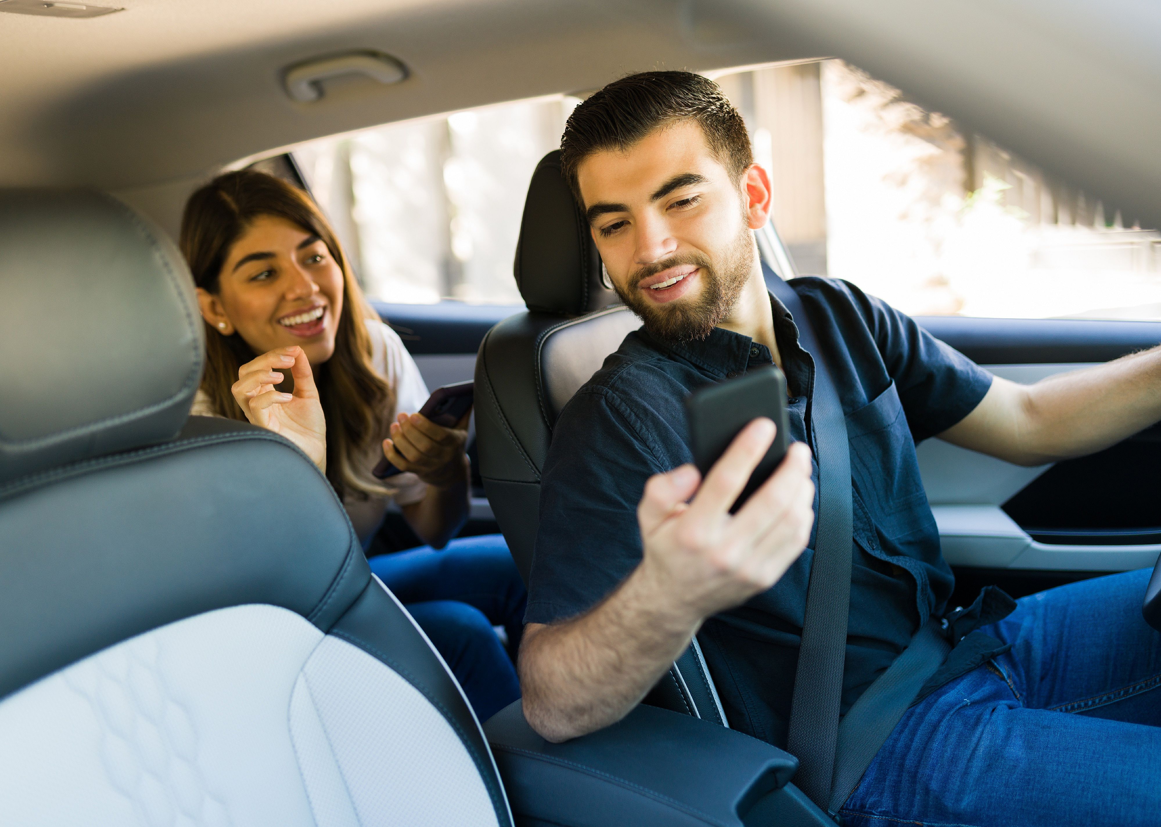 Male driver on a ride-share app. 