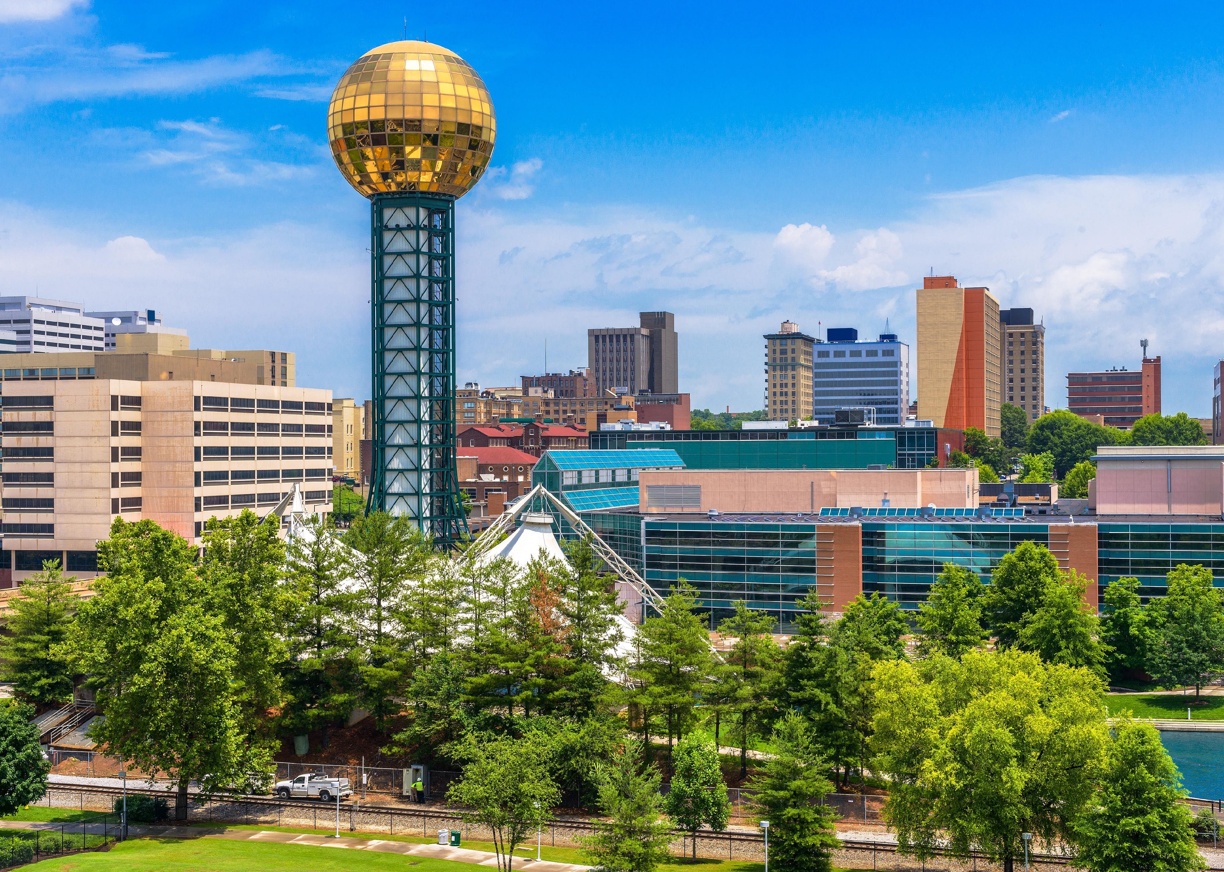 The Sunsphere, a prominent fixture in Knoxville's skyline.