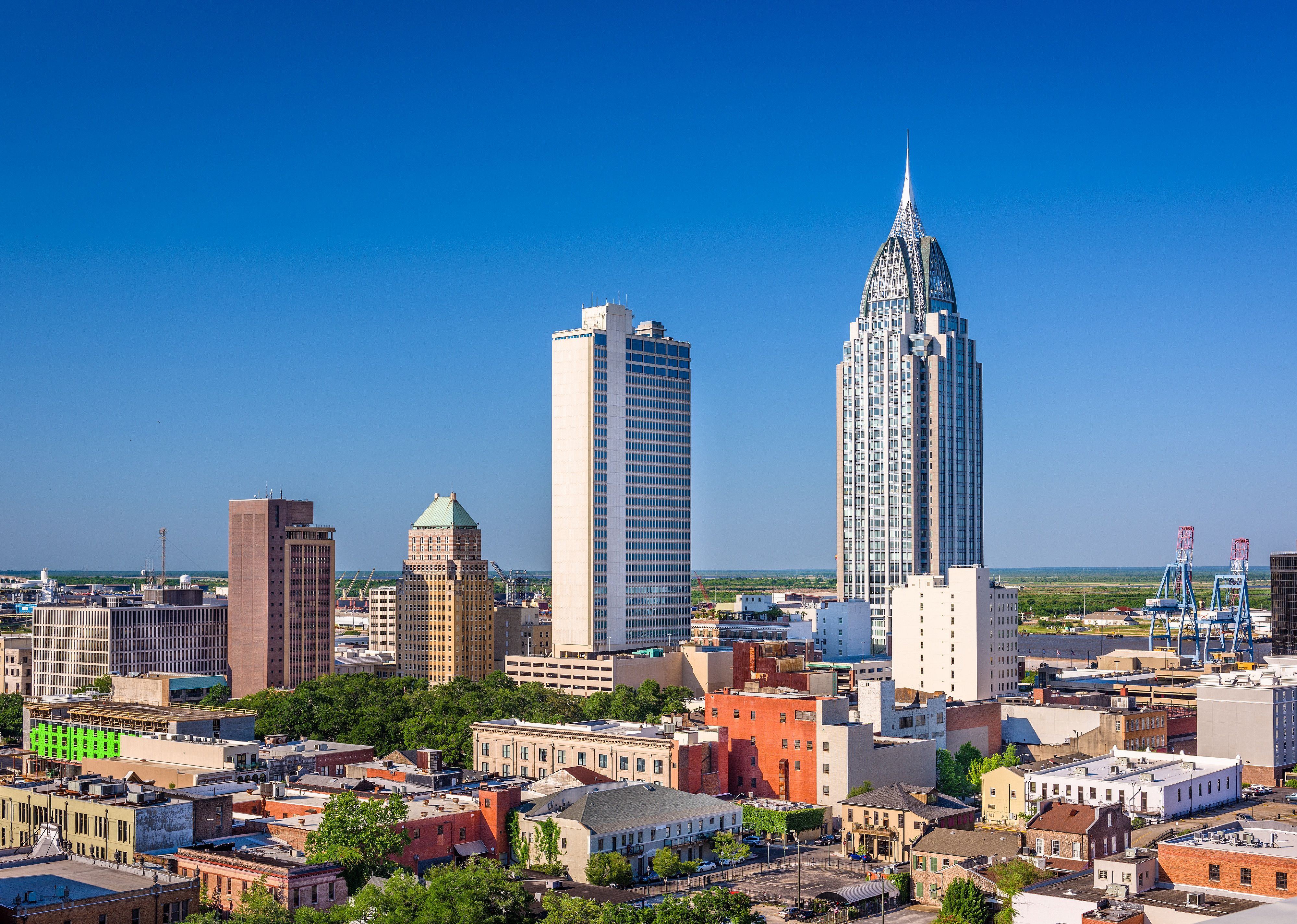 Mobile, Alabama, USA downtown skyline.