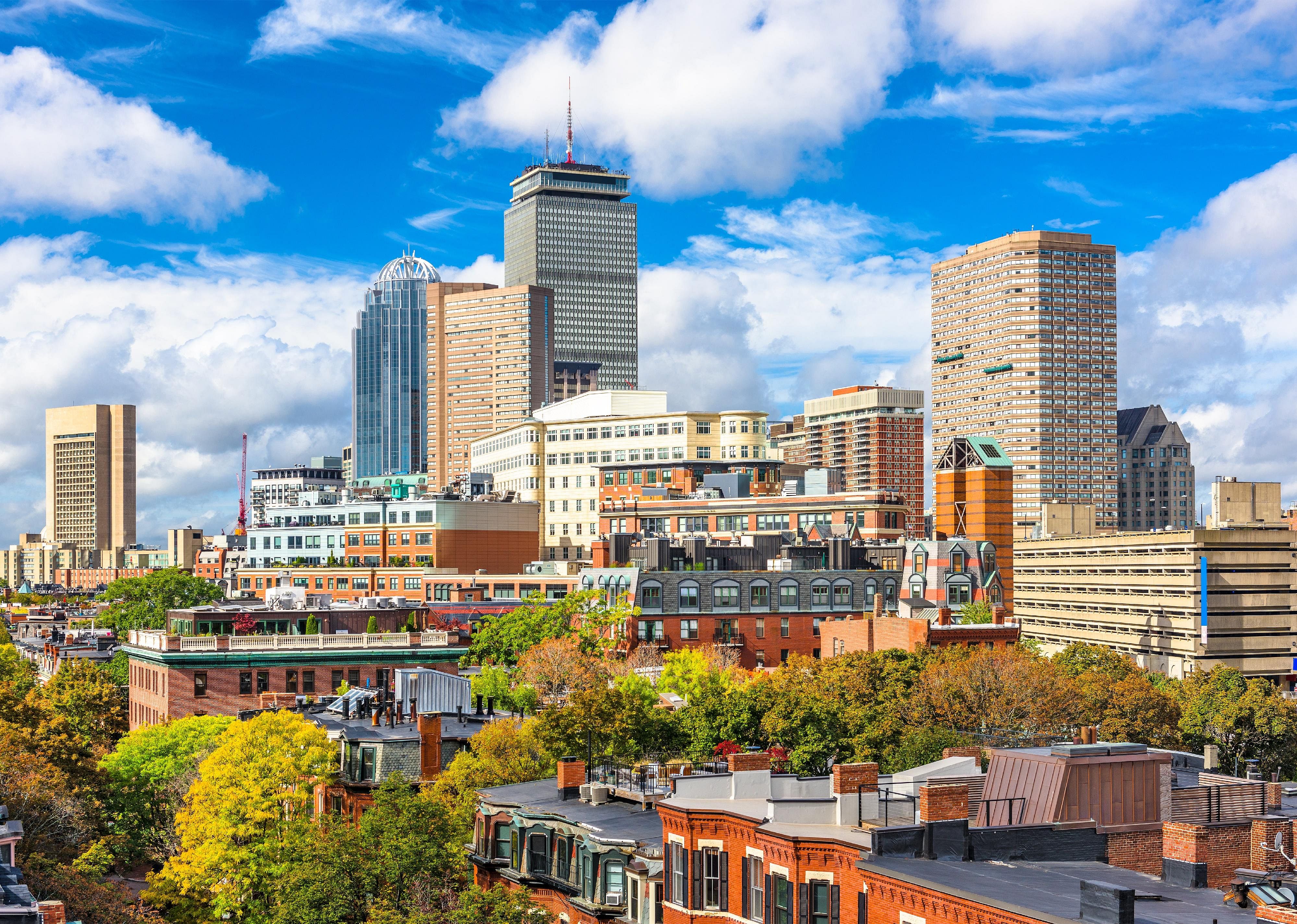 Blues skies over downtown Boston.